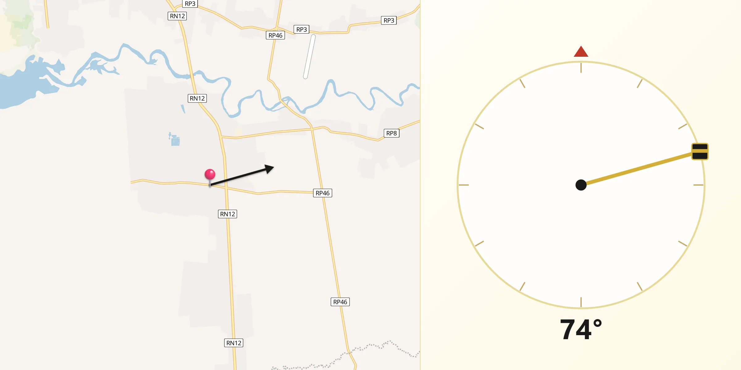 Dirección de la Qibla desde Riachuelo