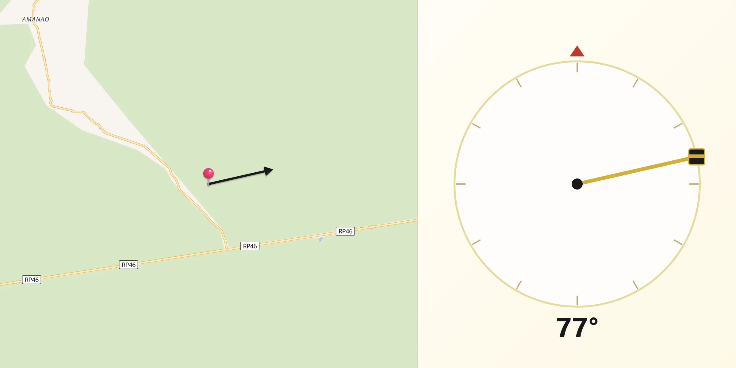 Dirección de la Qibla desde Departamento de Andalgalá