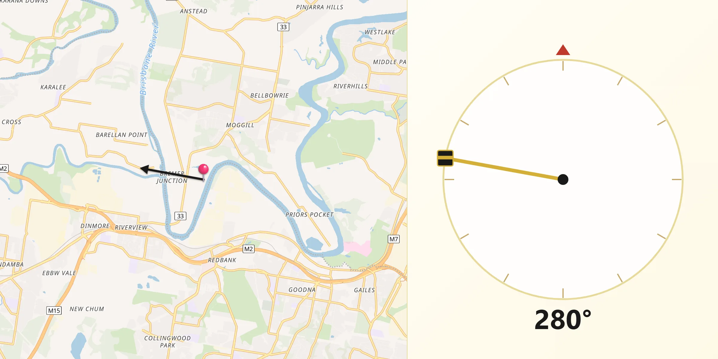Qibla Direction from Moggill