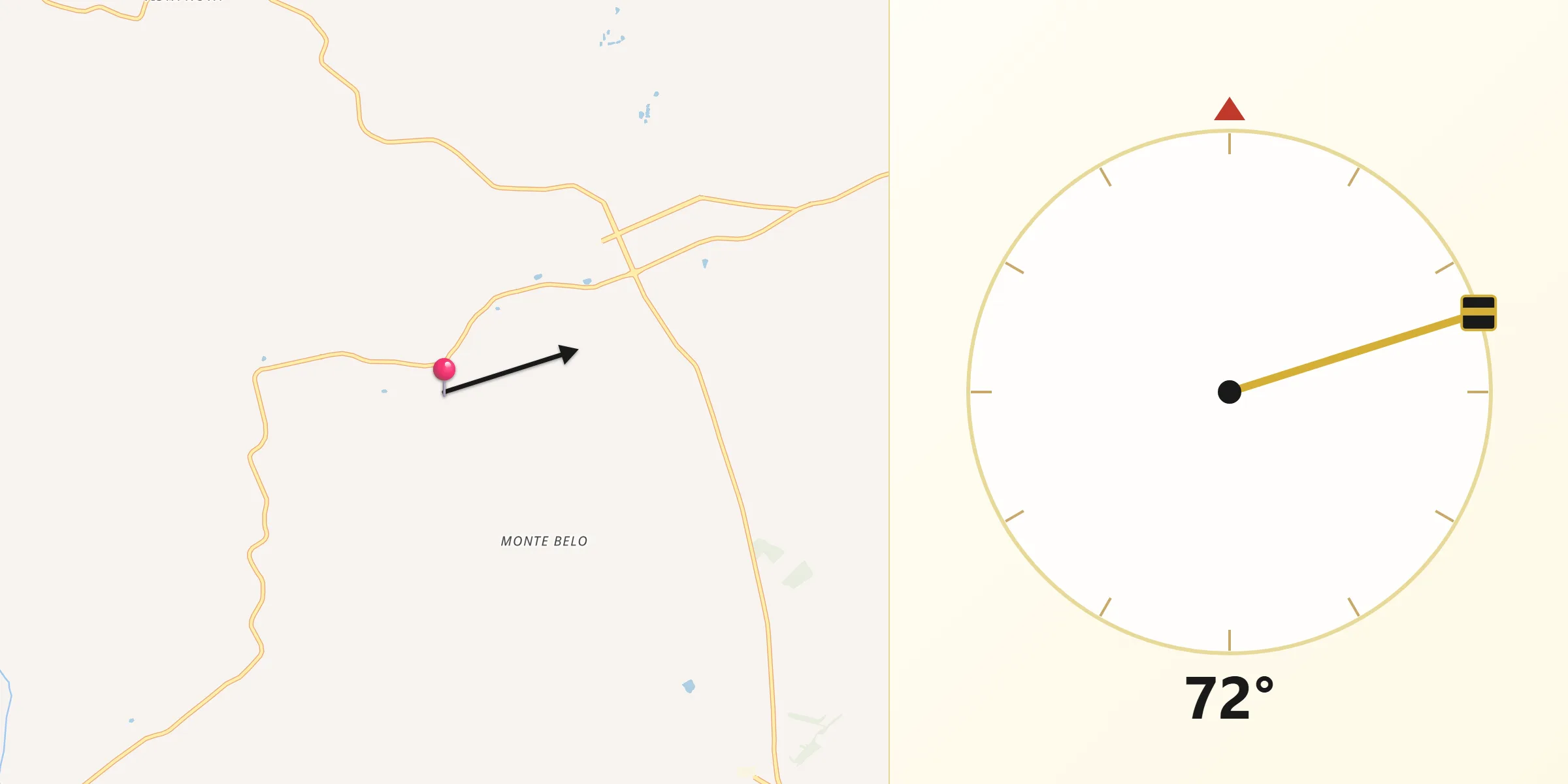 Direção da Qibla a partir de Humaitá