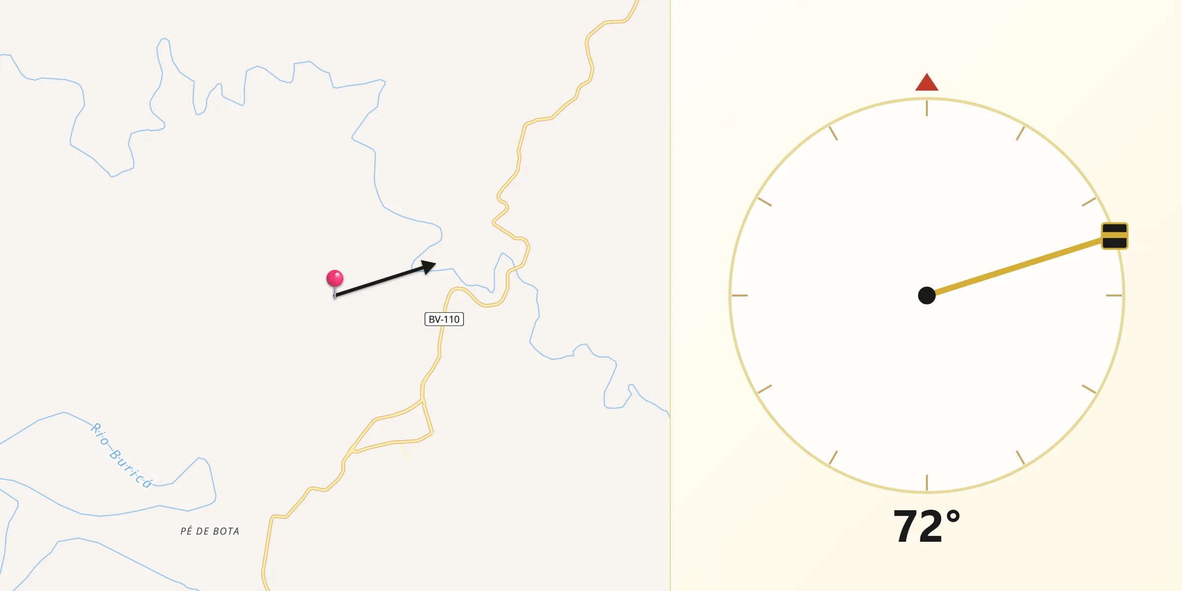 Direção da Qibla a partir de Nova Candelária