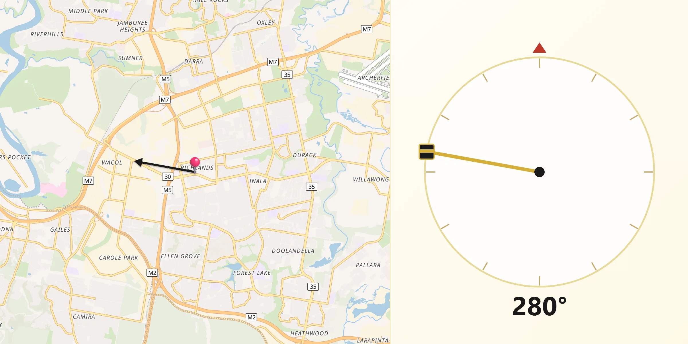 Qibla Direction from Richlands
