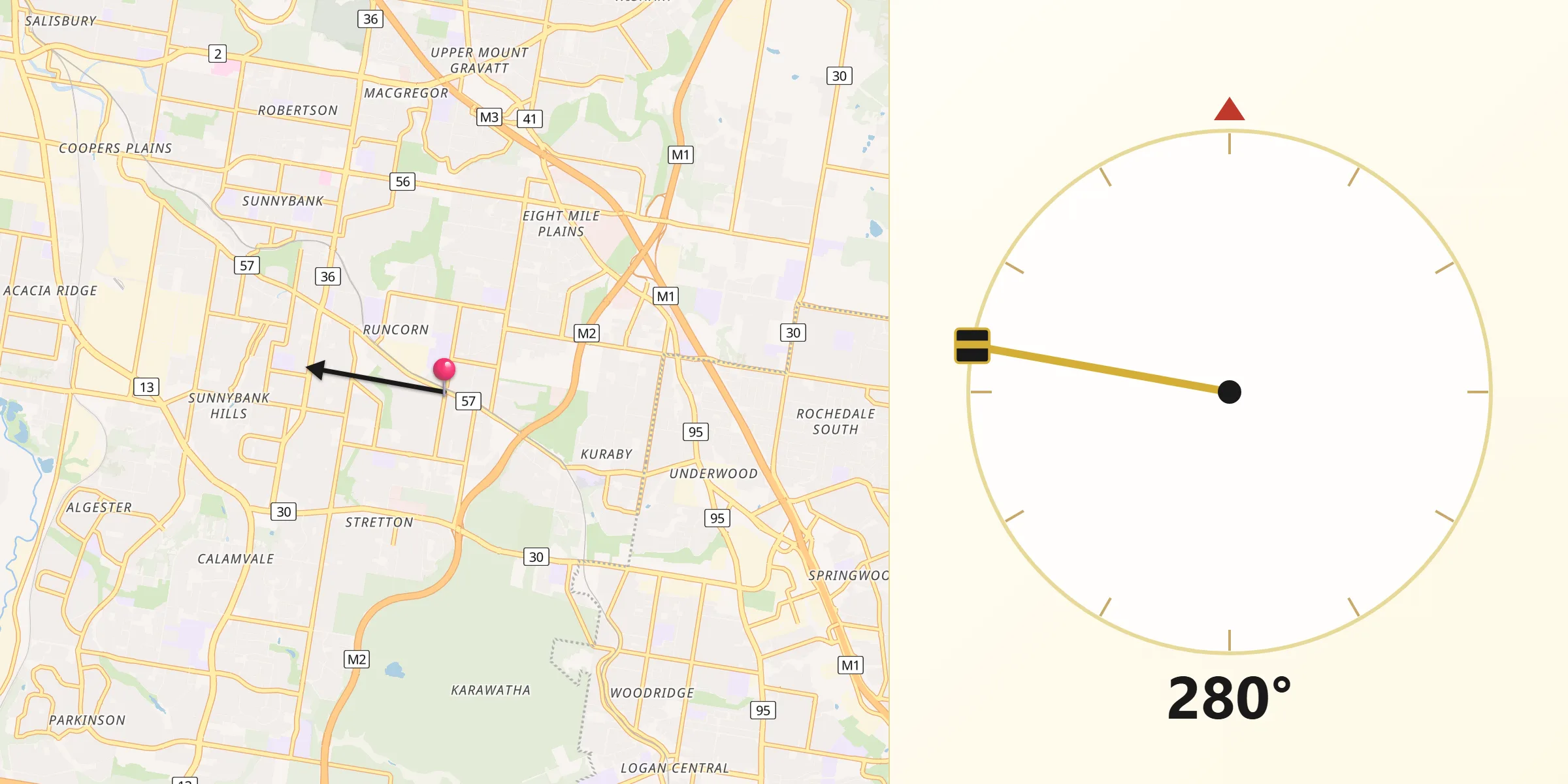Qibla Direction from Runcorn