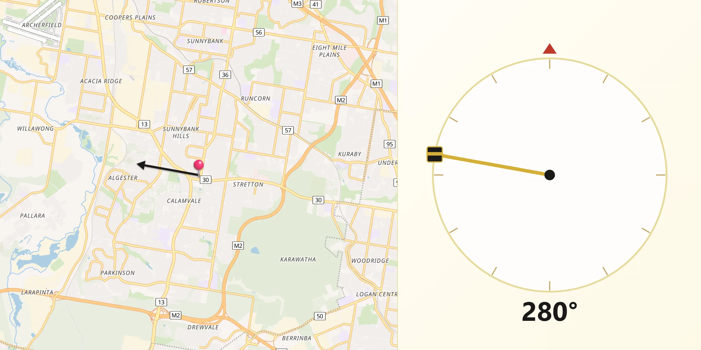 Qibla Direction from Sunnybank Hills