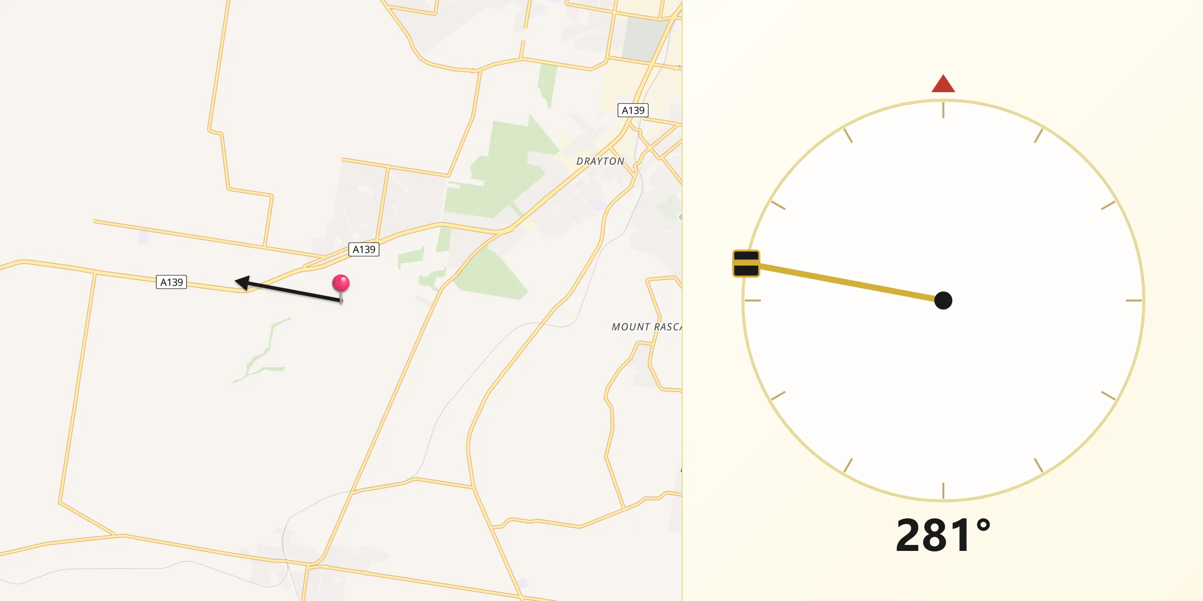 Qibla Direction from Westbrook