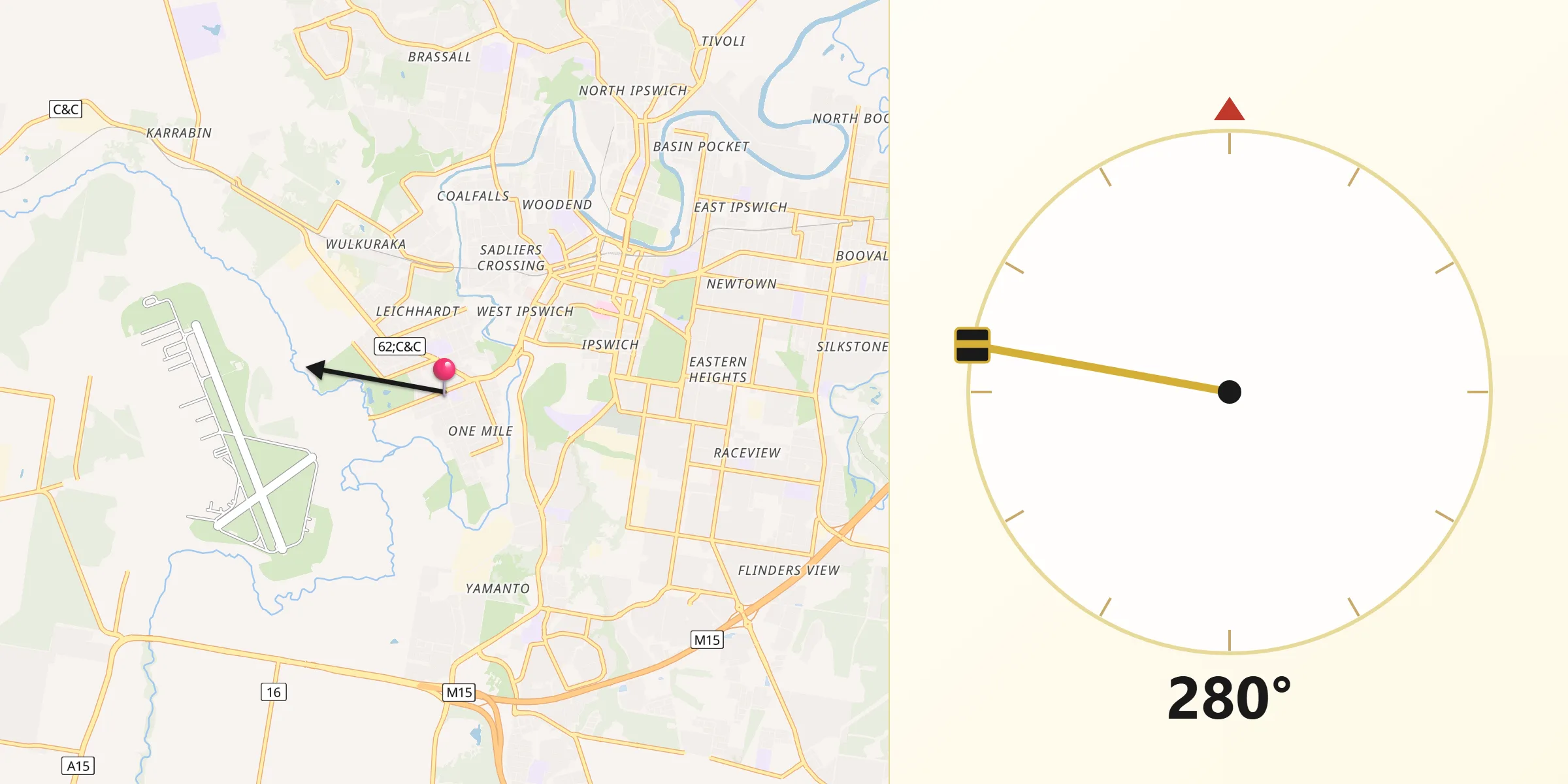 Qibla Direction from One Mile