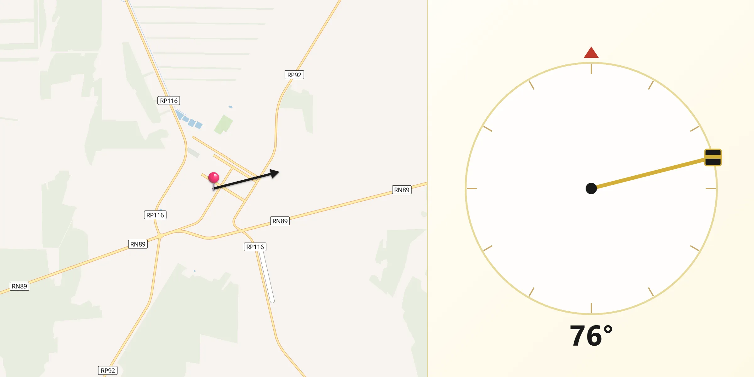 Dirección de la Qibla desde Quimilí