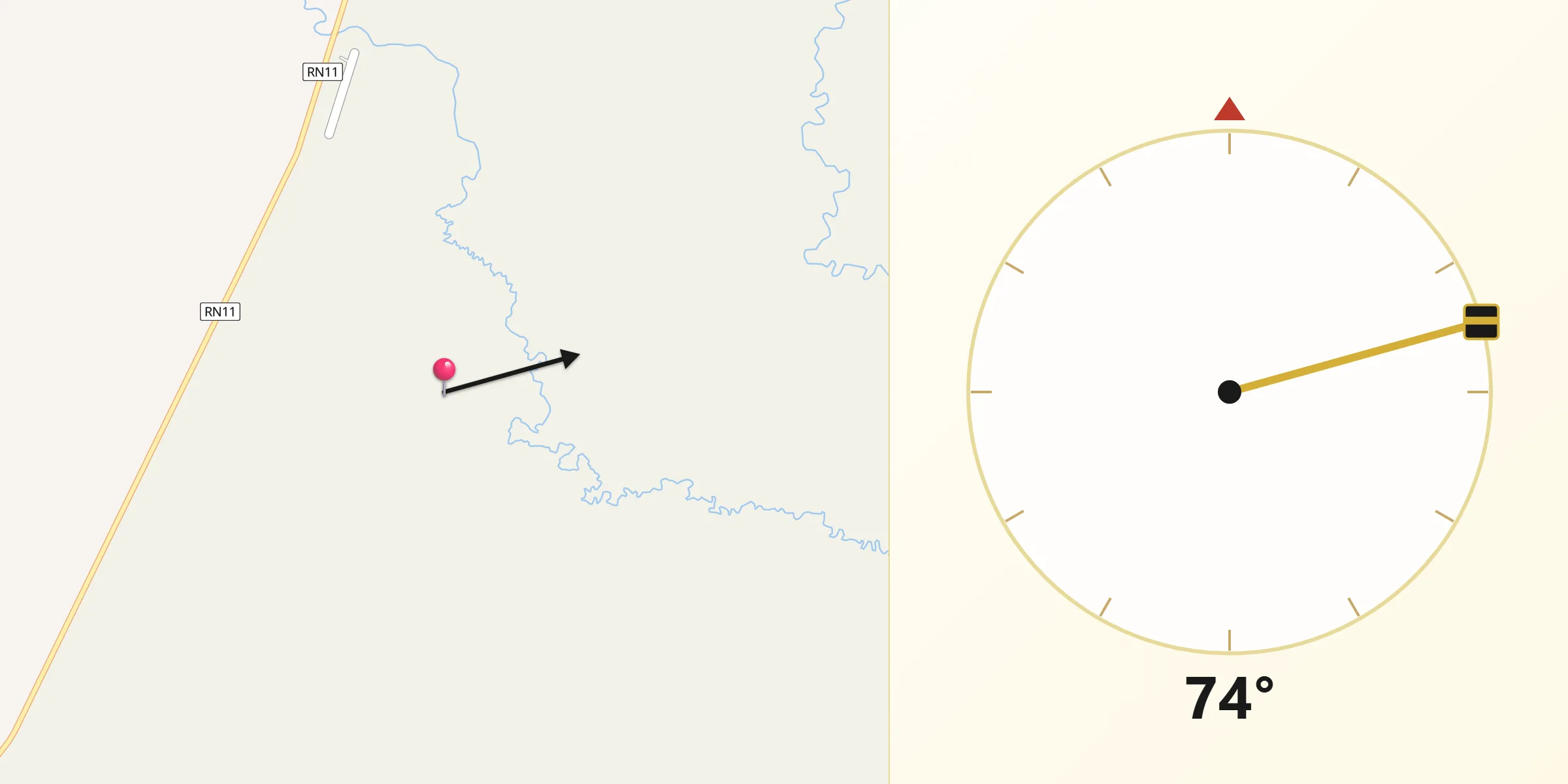 Dirección de la Qibla desde Departamento de San Fernando