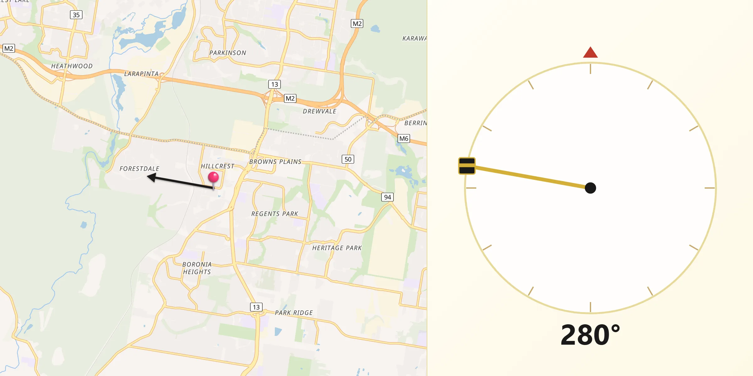 Qibla Direction from Hillcrest