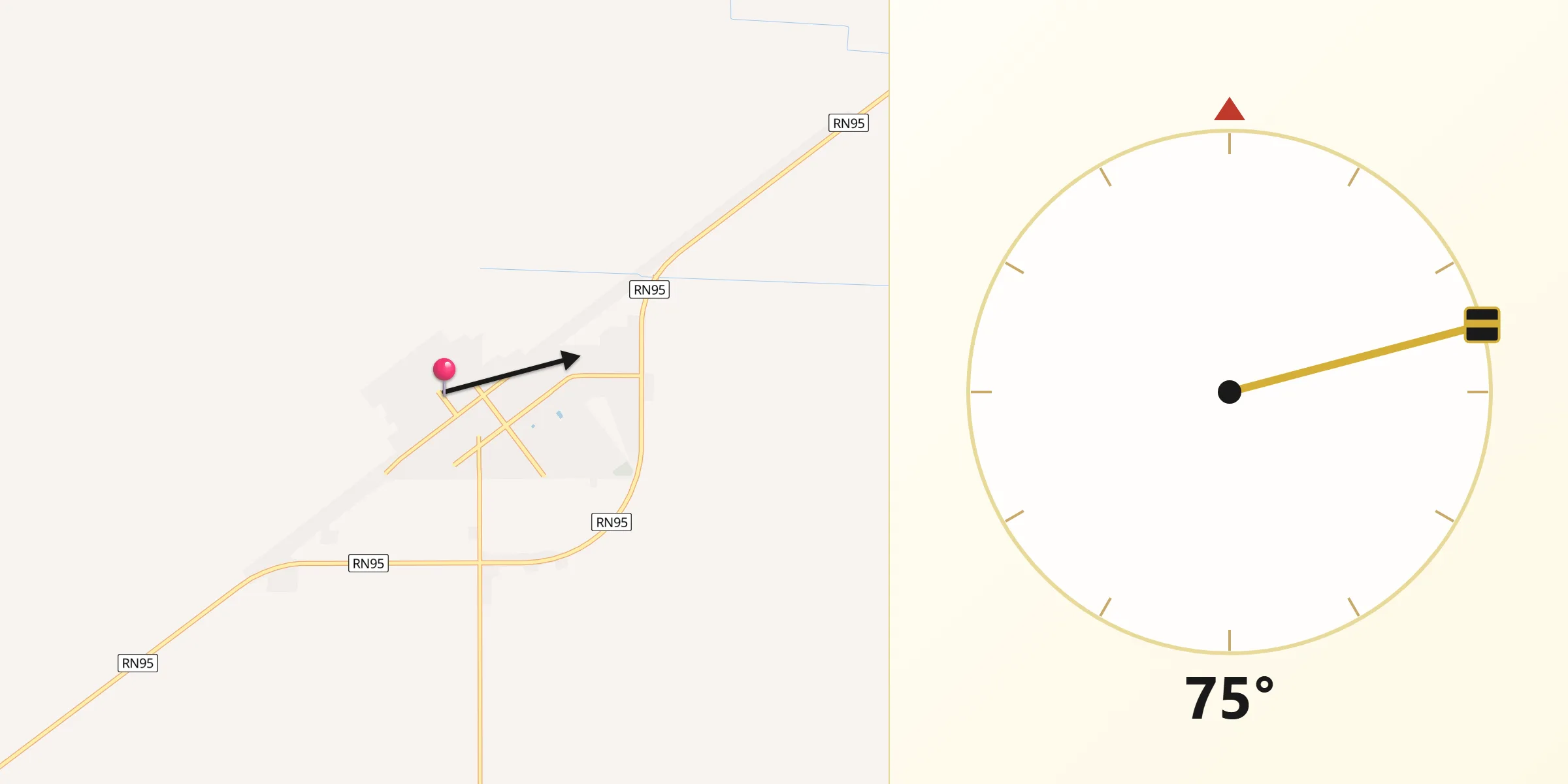 Dirección de la Qibla desde Coronel Du Graty