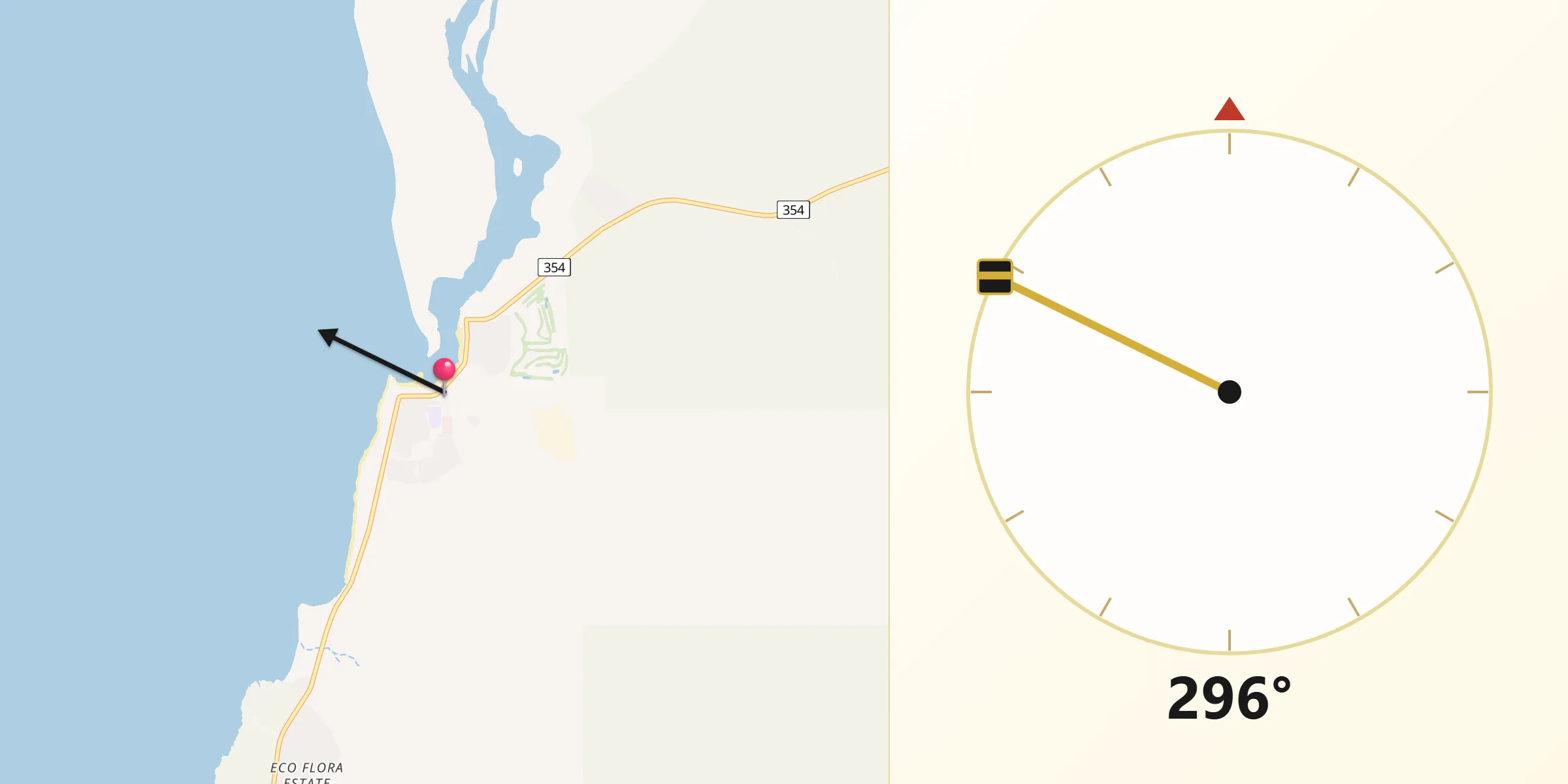 Qibla Direction from Kalbarri
