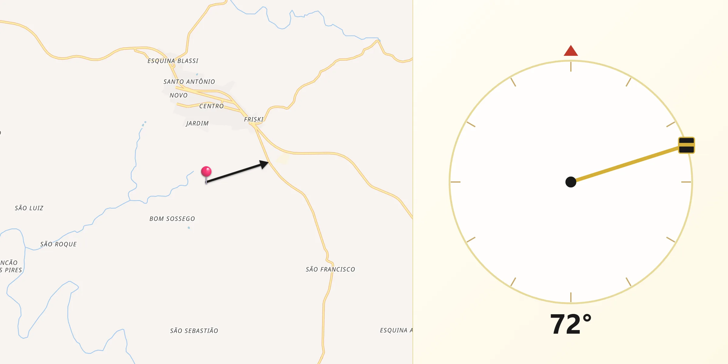 Direção da Qibla a partir de São Martinho
