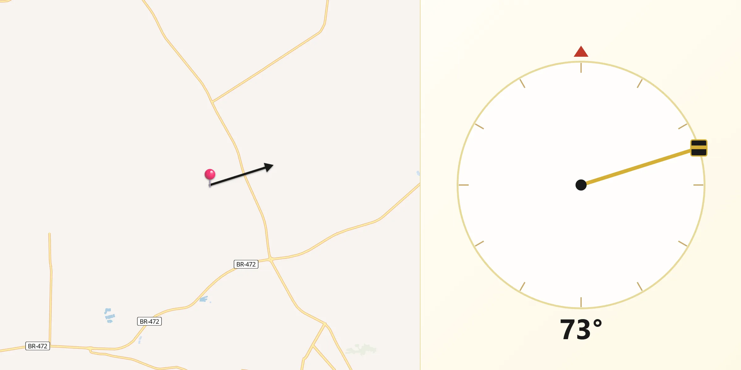 Direção da Qibla a partir de Três de Maio