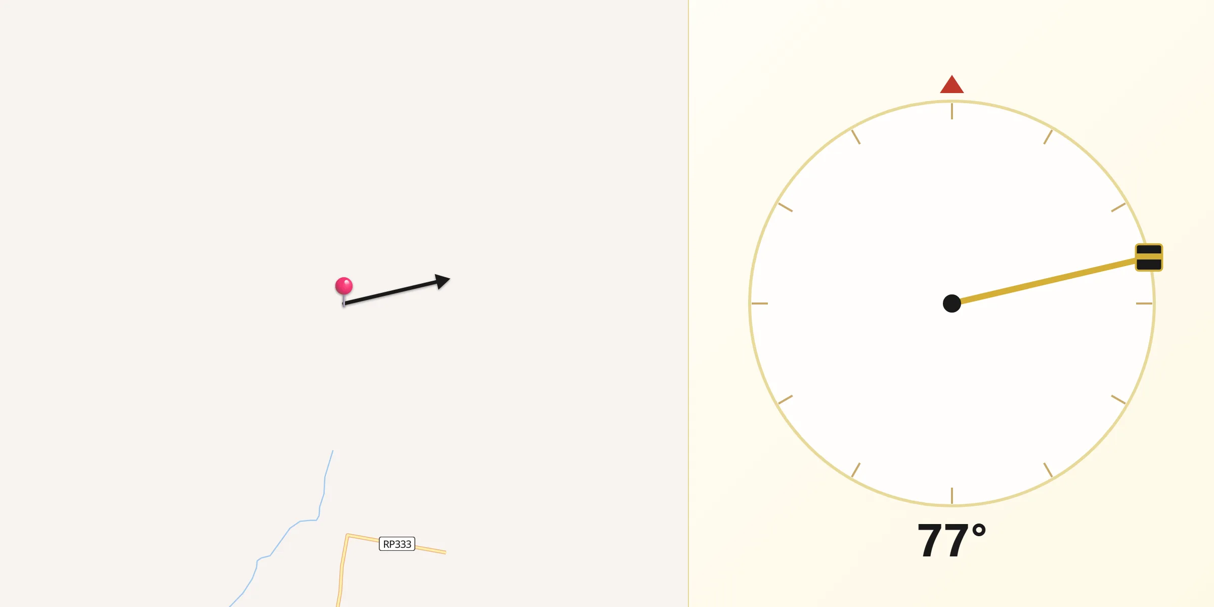 Dirección de la Qibla desde Departamento de Graneros