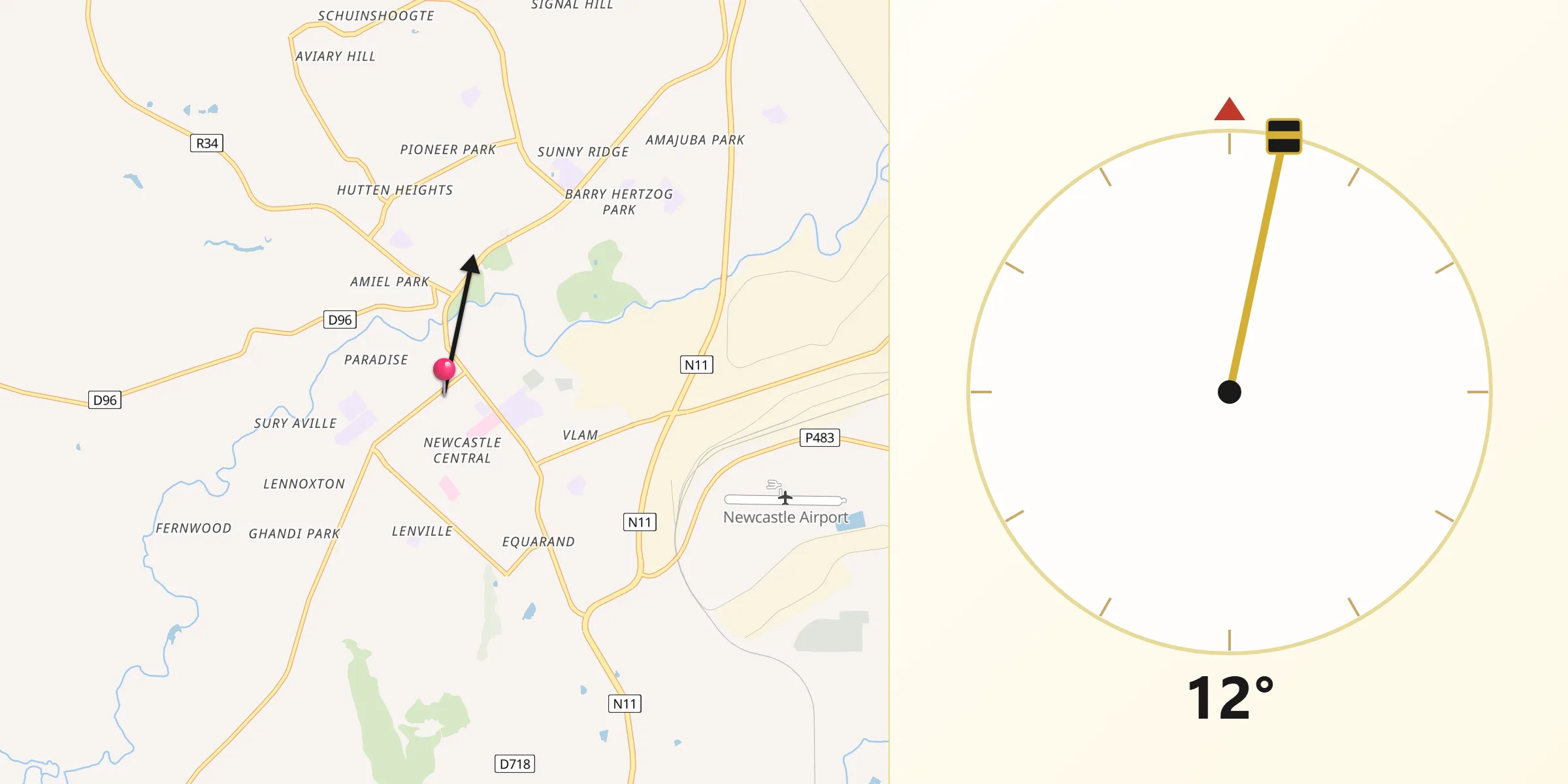 Qibla Direction from Newcastle