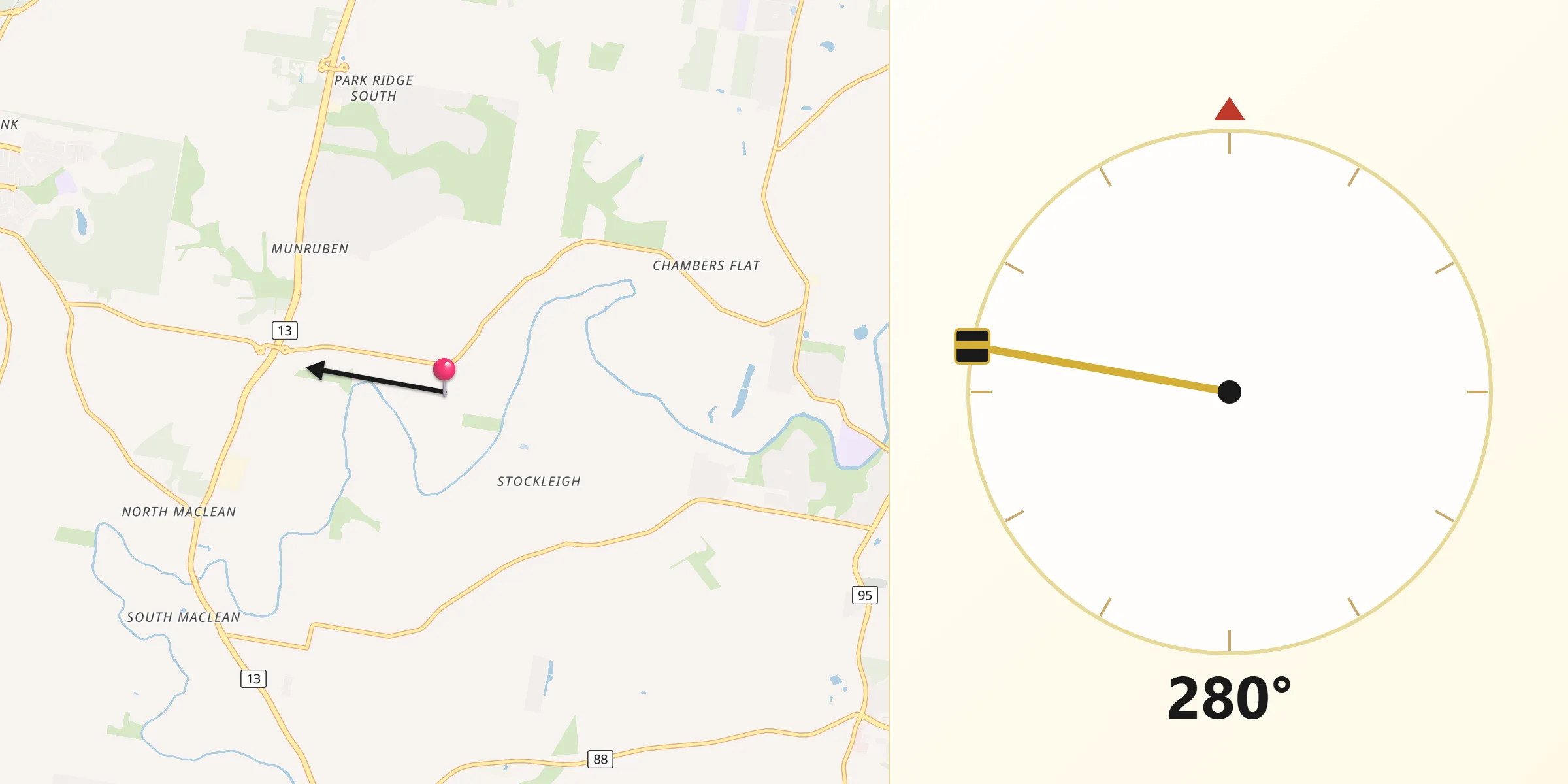 Qibla Direction from Logan