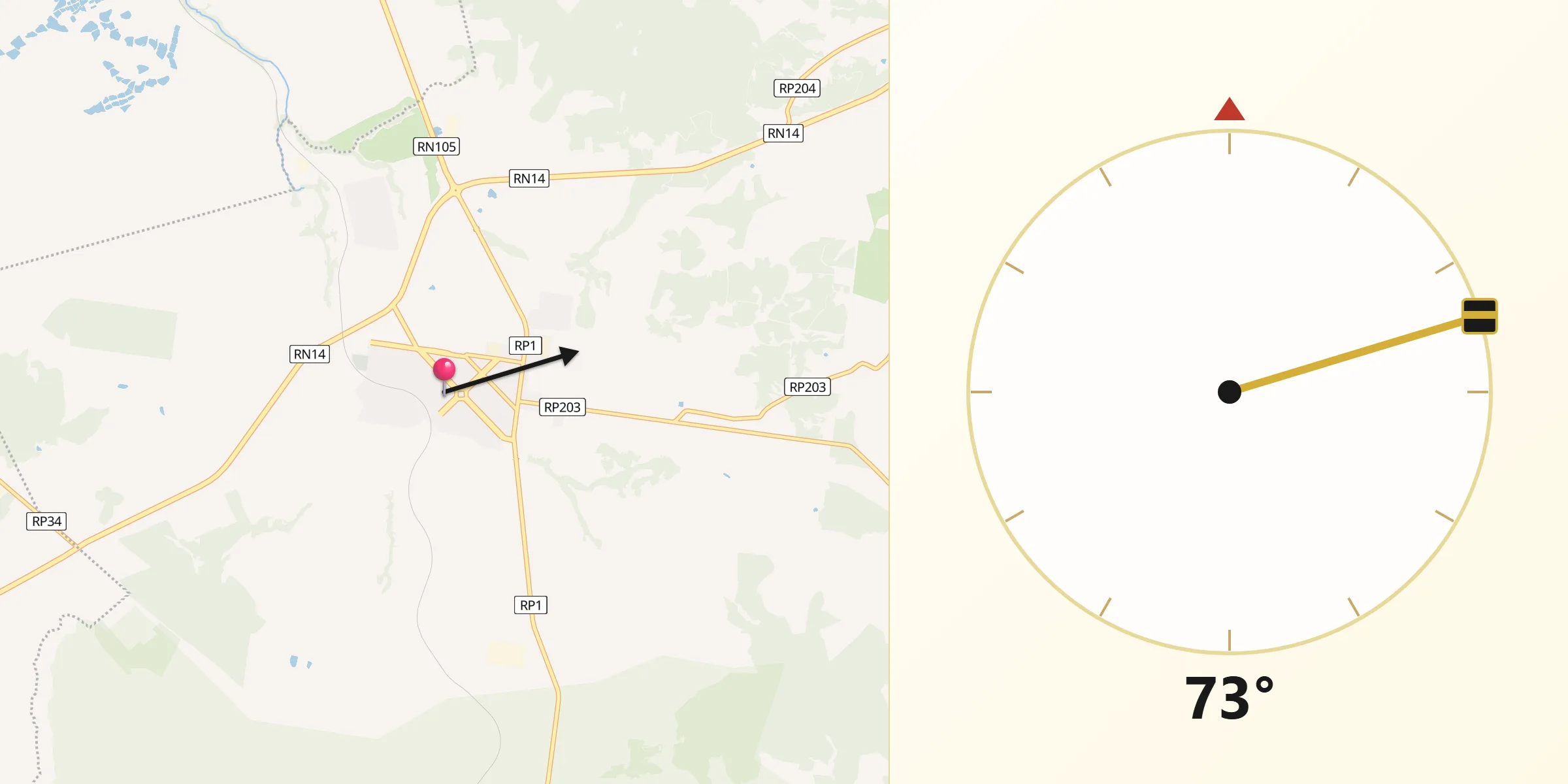 Dirección de la Qibla desde San José