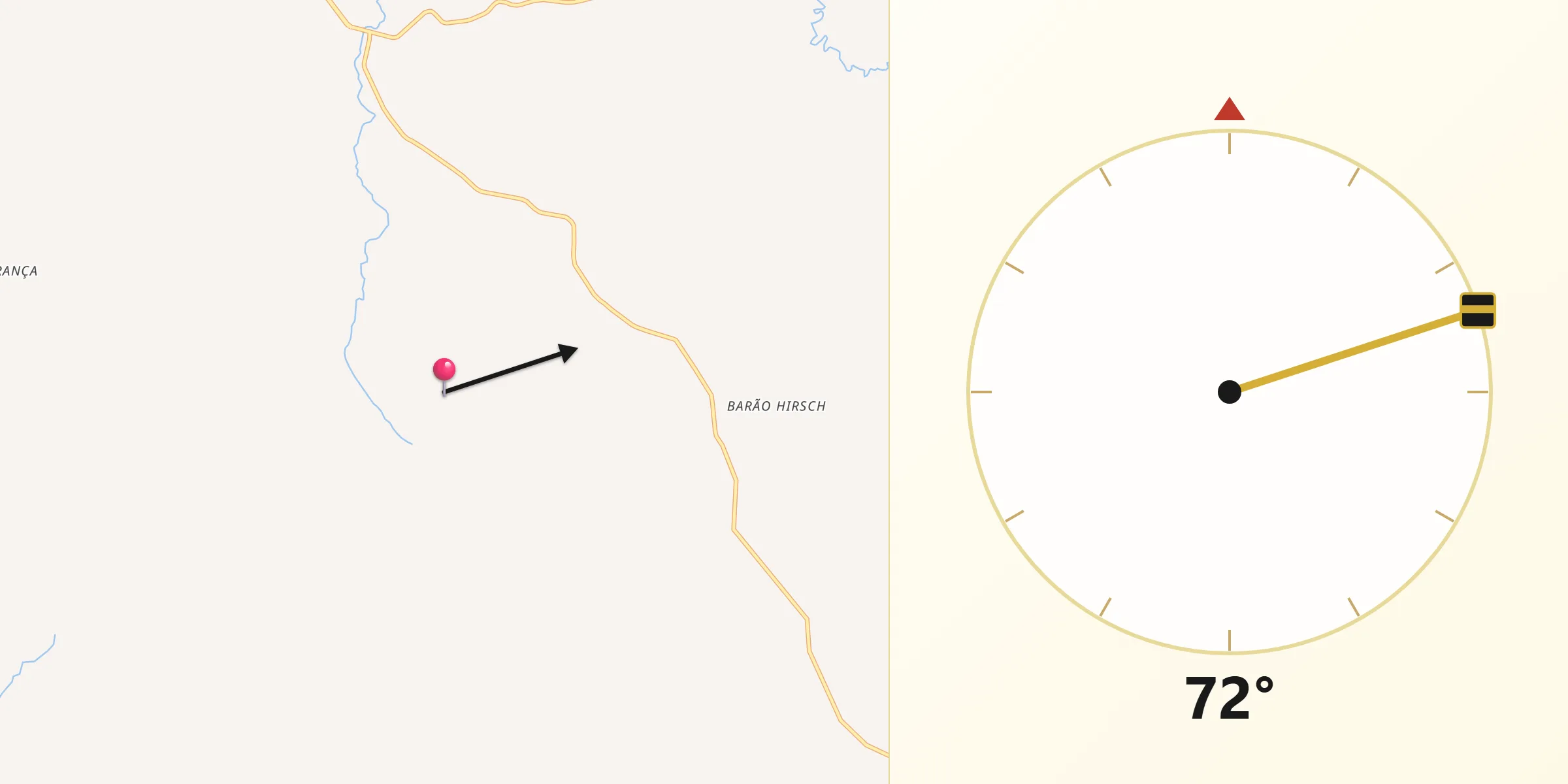 Direção da Qibla a partir de Jacutinga