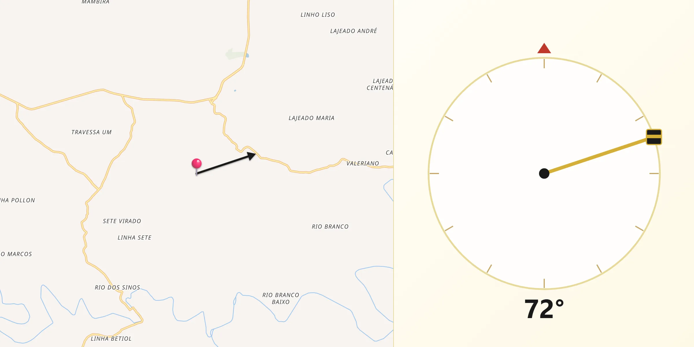 Direção da Qibla a partir de Centenário