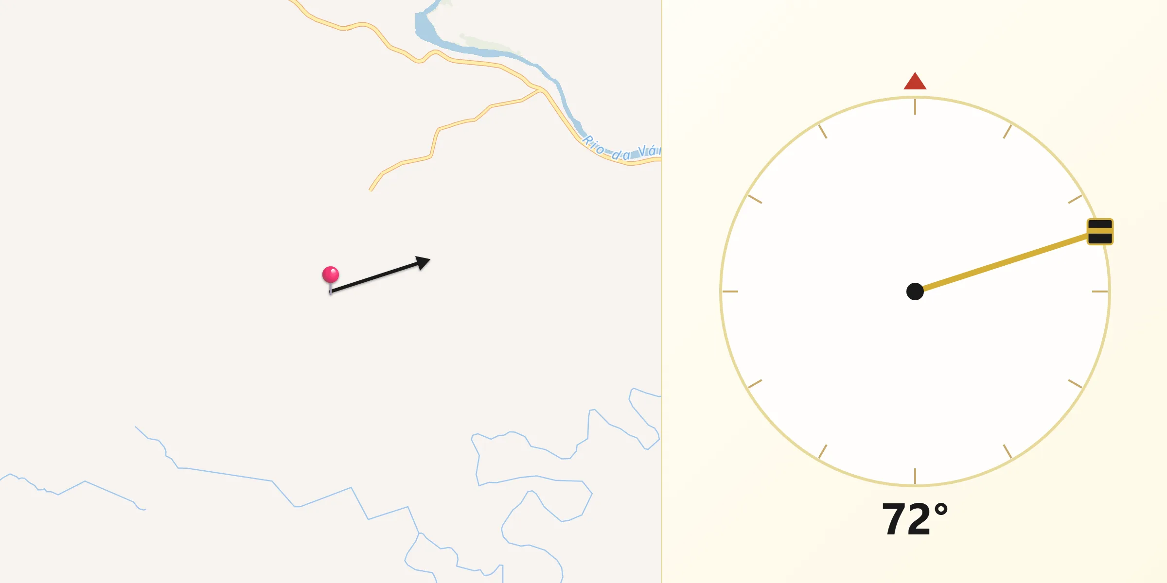 Direção da Qibla a partir de São José das Missões