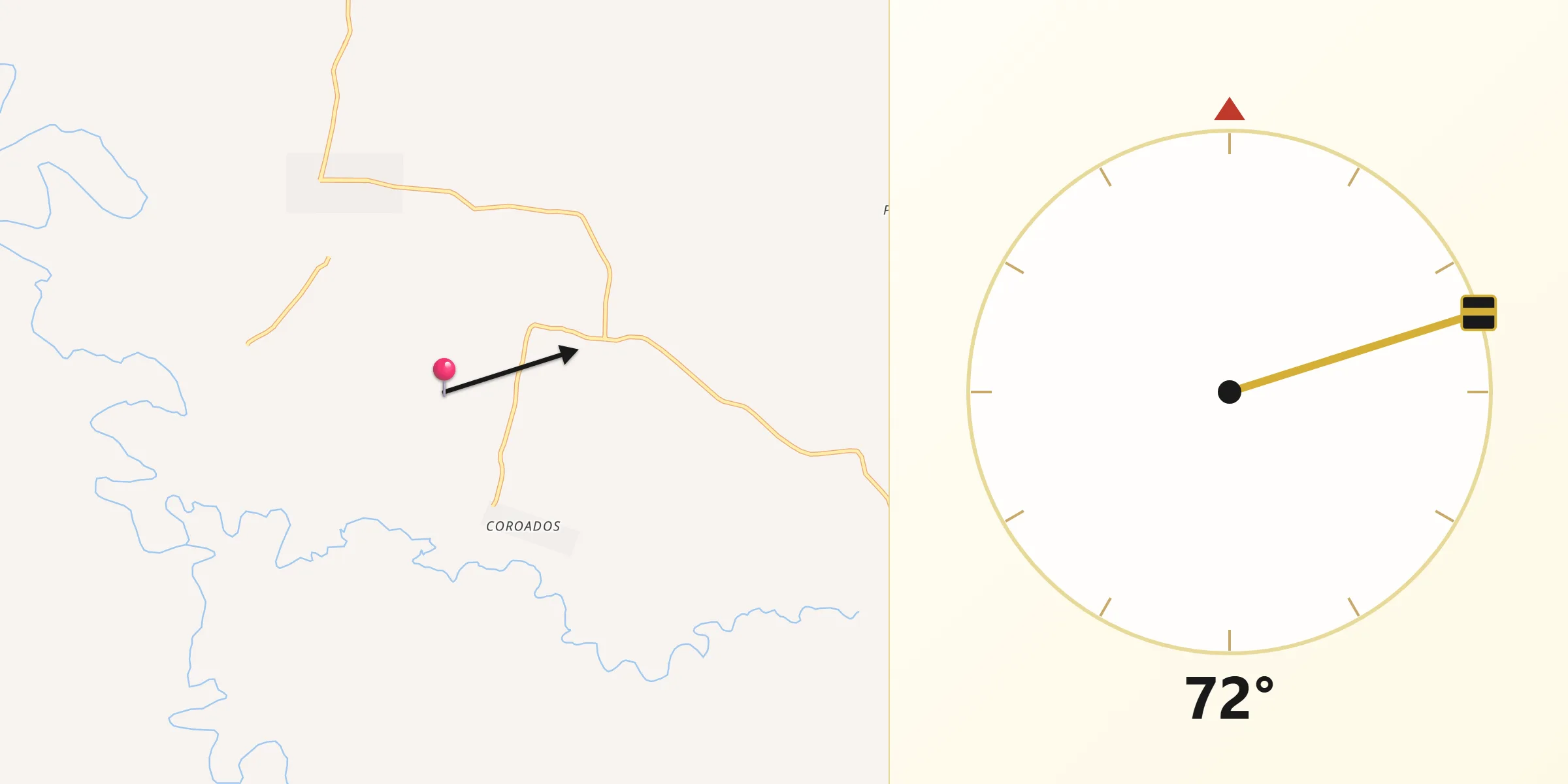 Direção da Qibla a partir de São Valério do Sul
