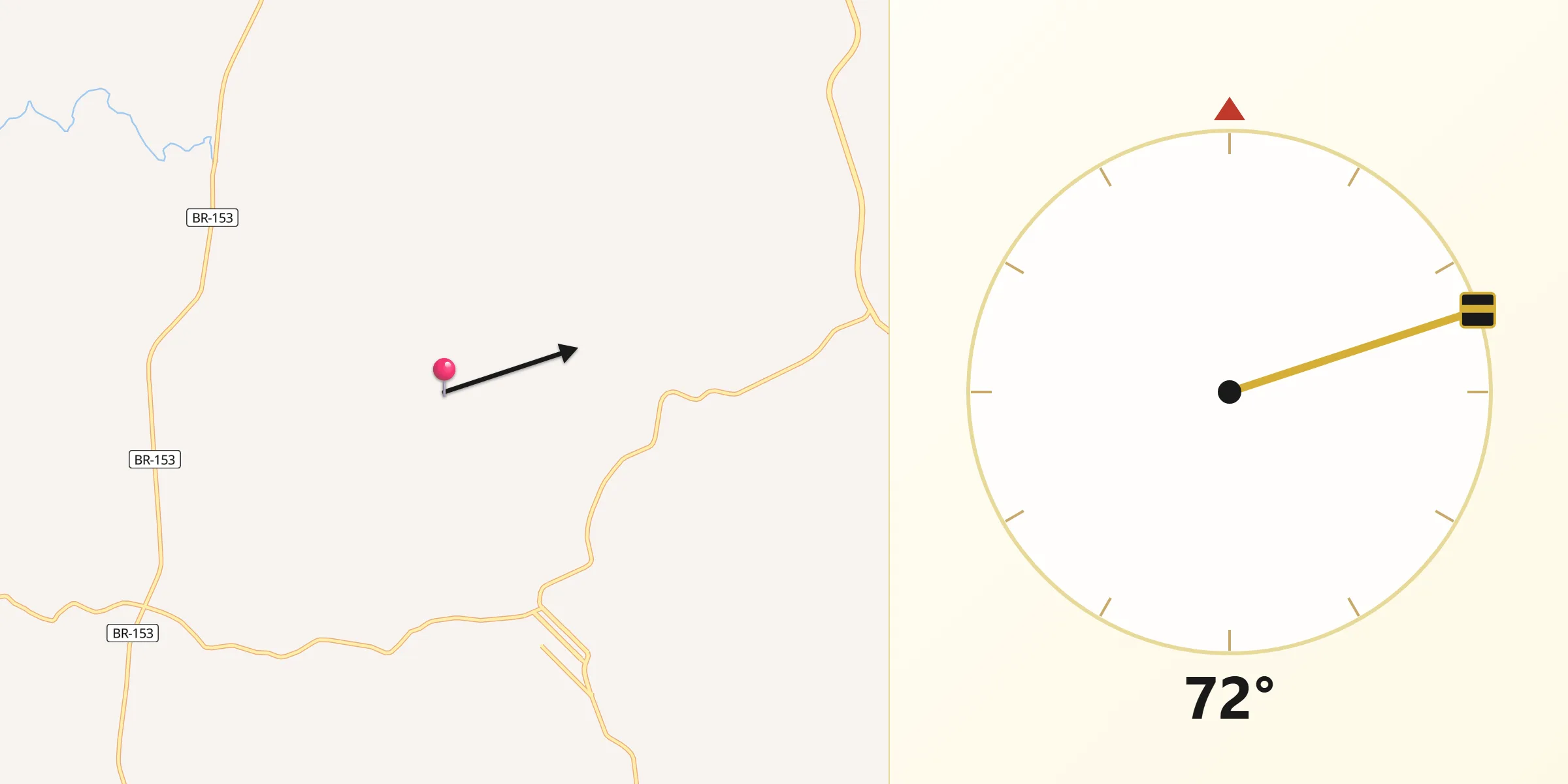 Direção da Qibla a partir de Erebango