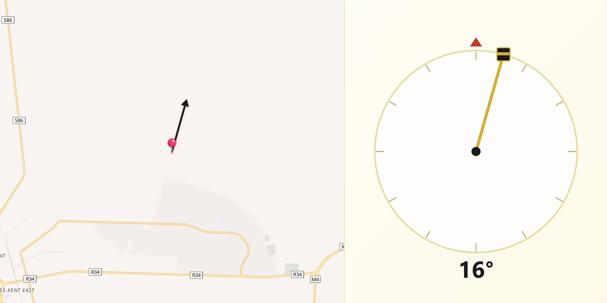 Qibla Direction from Kutloanong