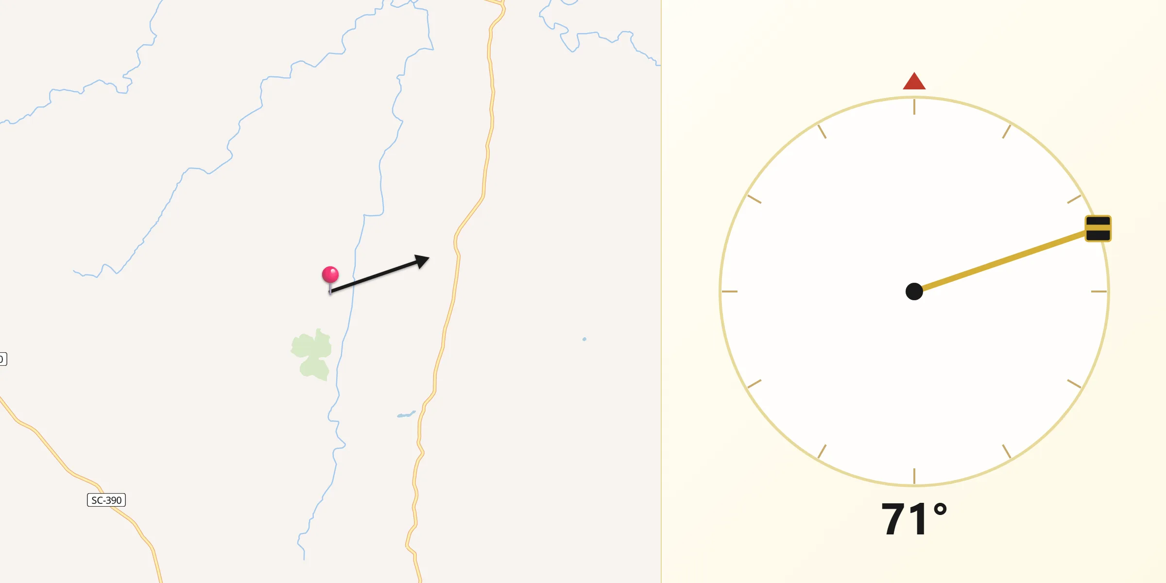Direção da Qibla a partir de Campo Belo do Sul