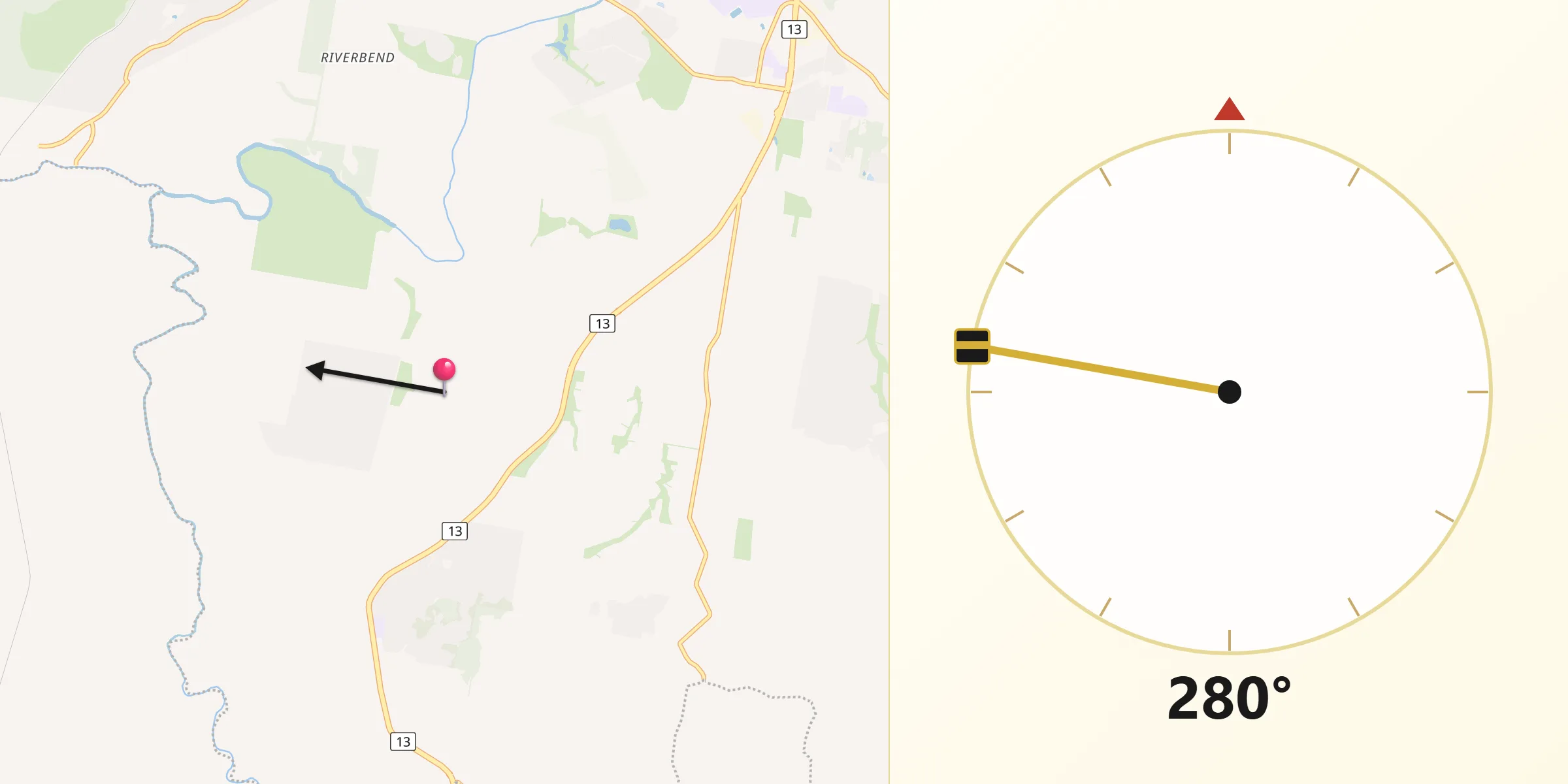 Qibla Direction from Cedar Grove