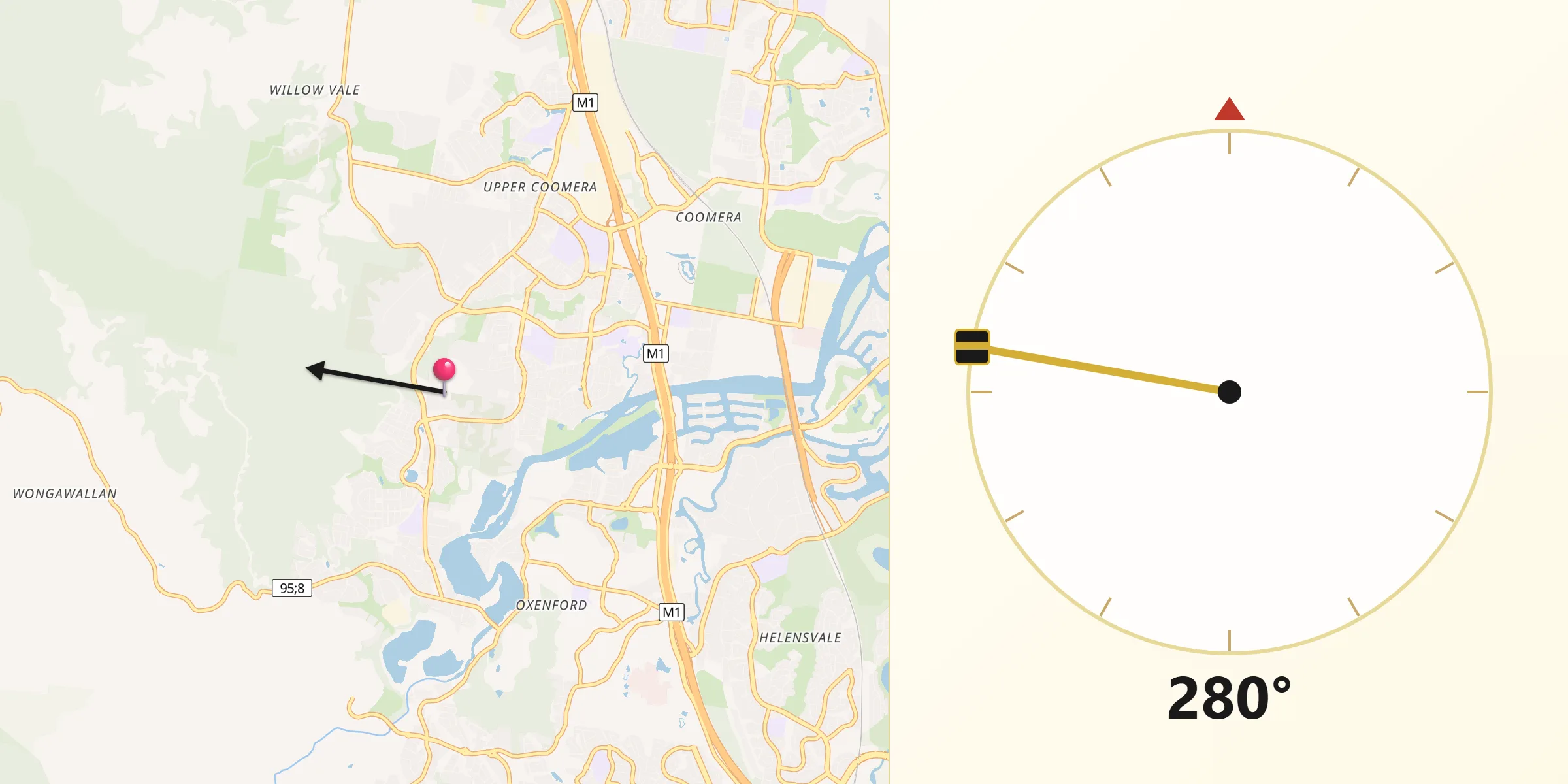 Qibla Direction from Upper Coomera