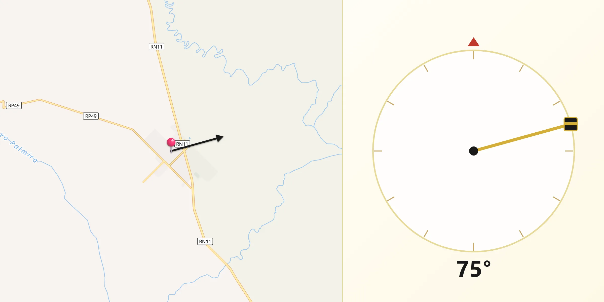 Dirección de la Qibla desde Basail