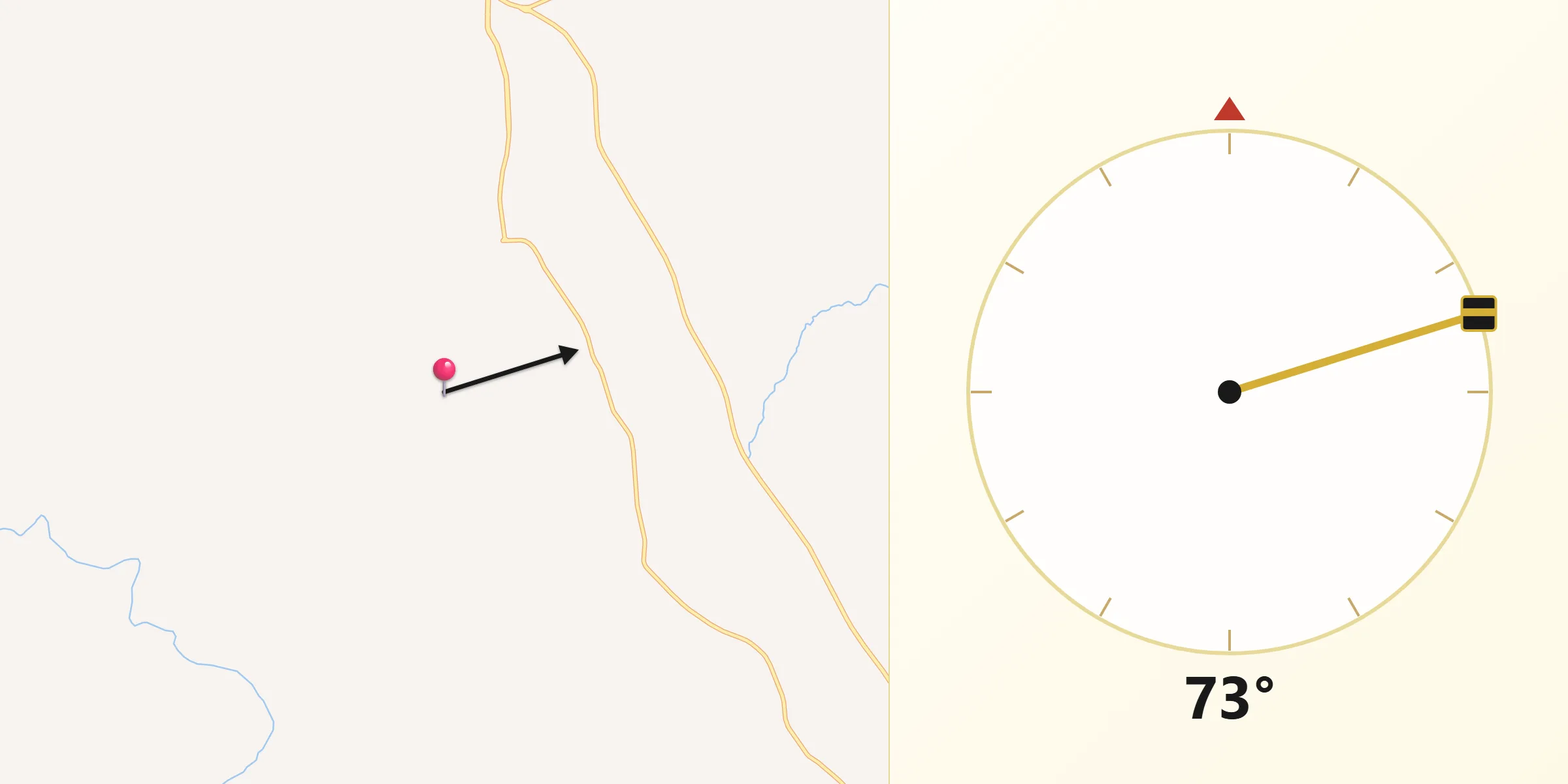 Direção da Qibla a partir de Independência