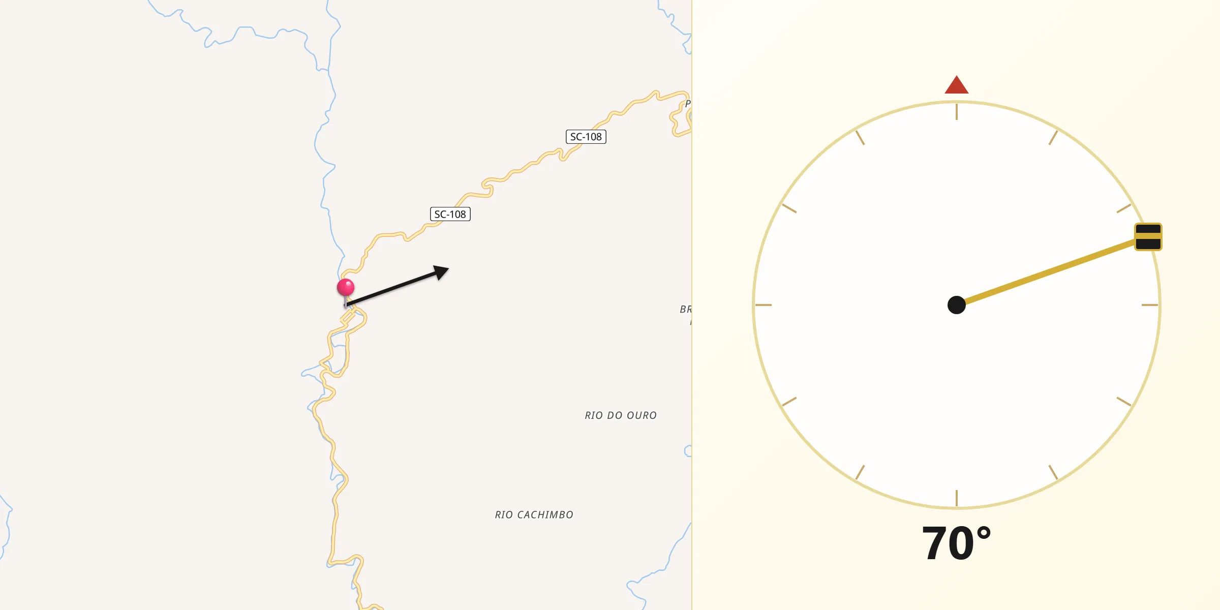 Direção da Qibla a partir de Anitápolis