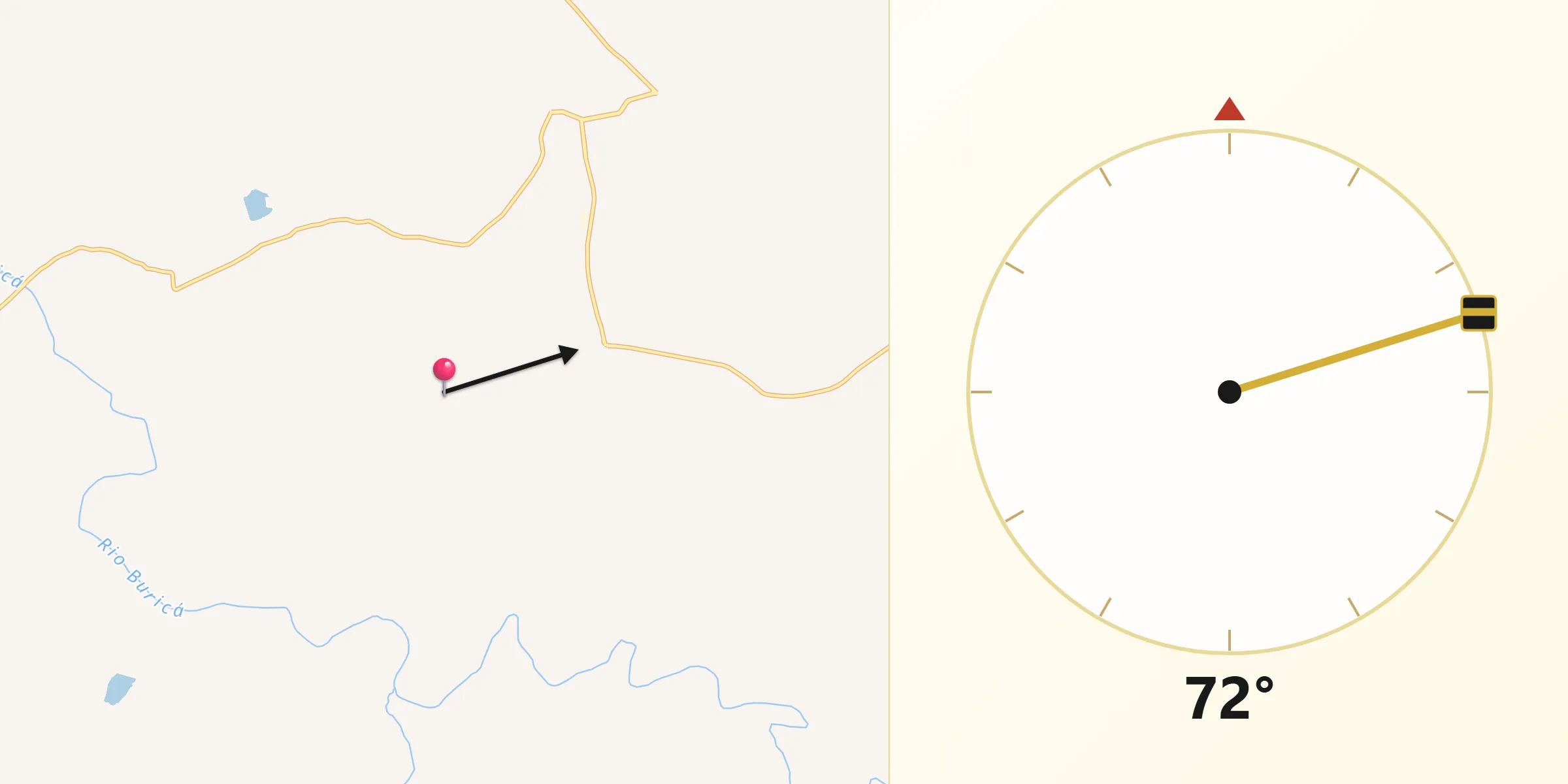 Direção da Qibla a partir de Inhacorá