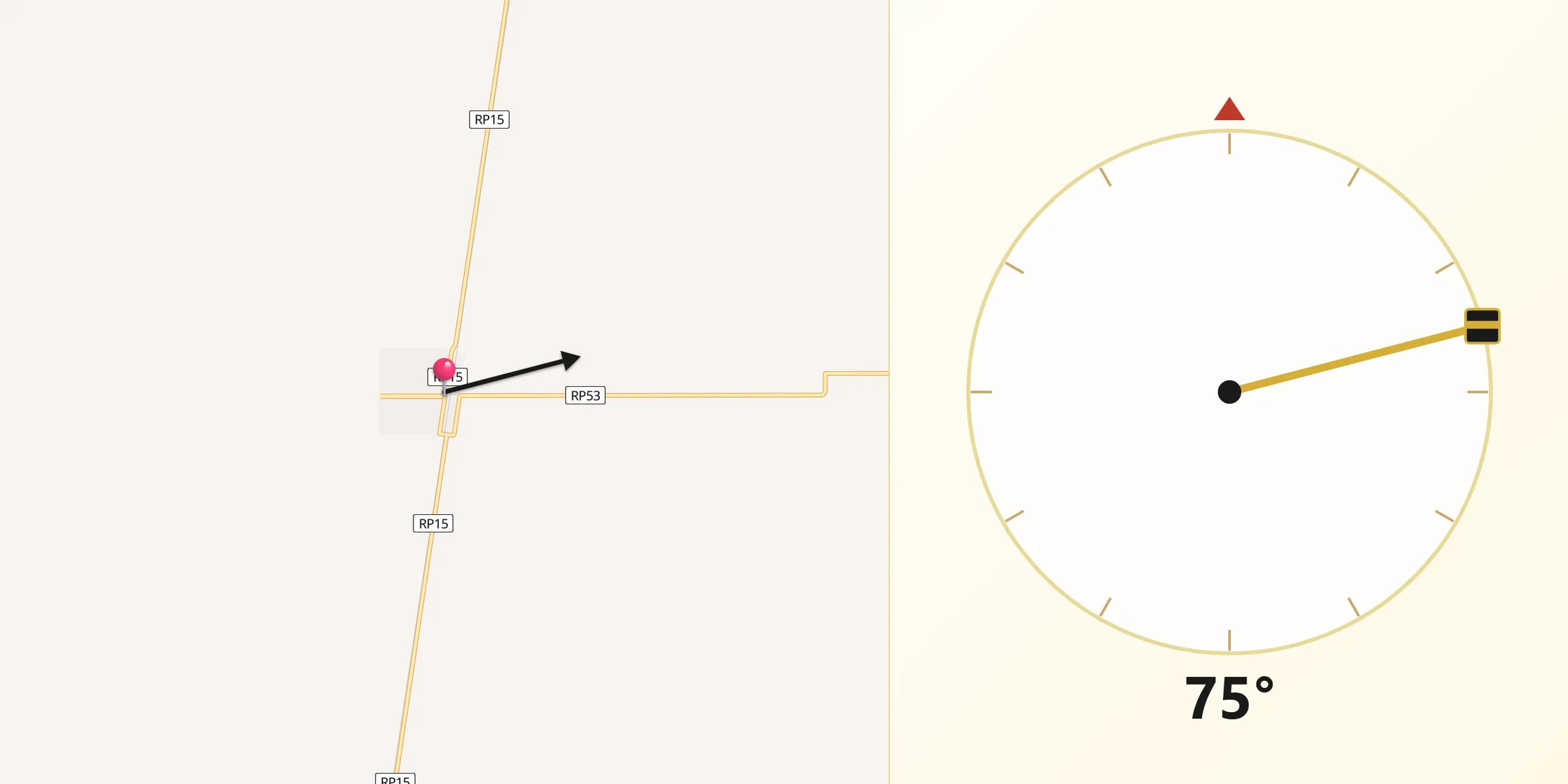 Dirección de la Qibla desde Chorotis
