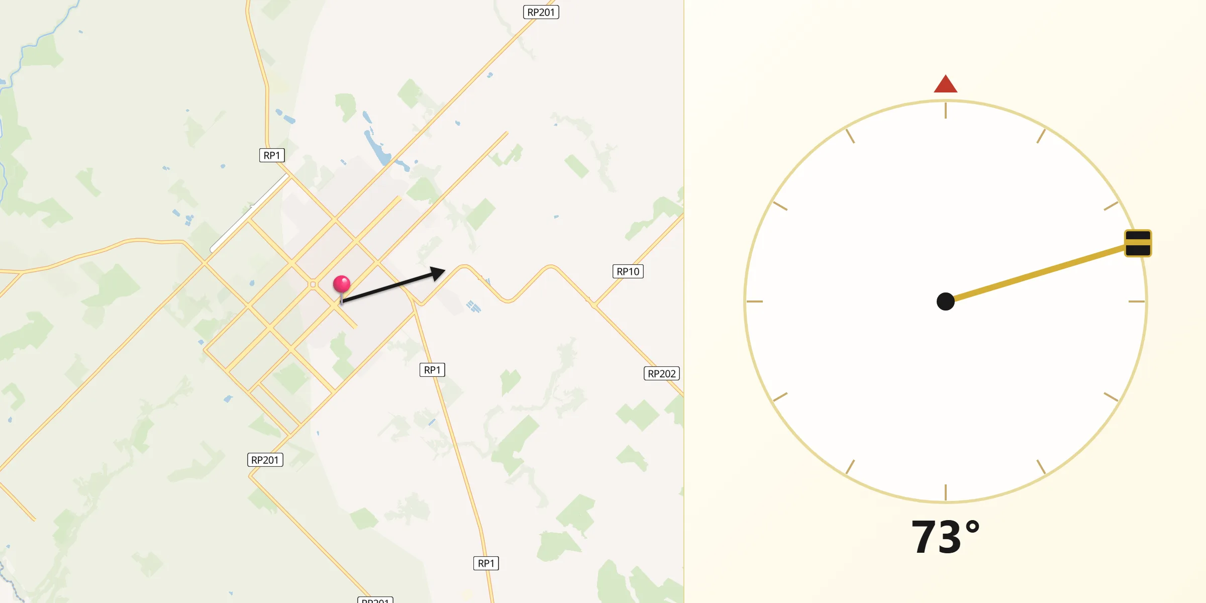Dirección de la Qibla desde Departamento de Apóstoles