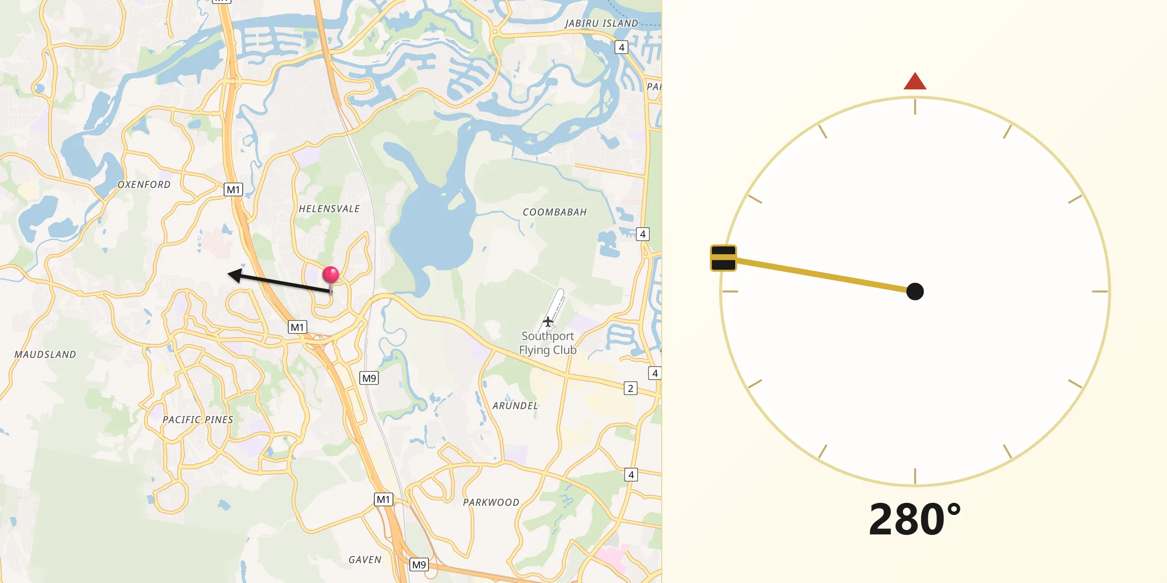 Qibla Direction from Helensvale