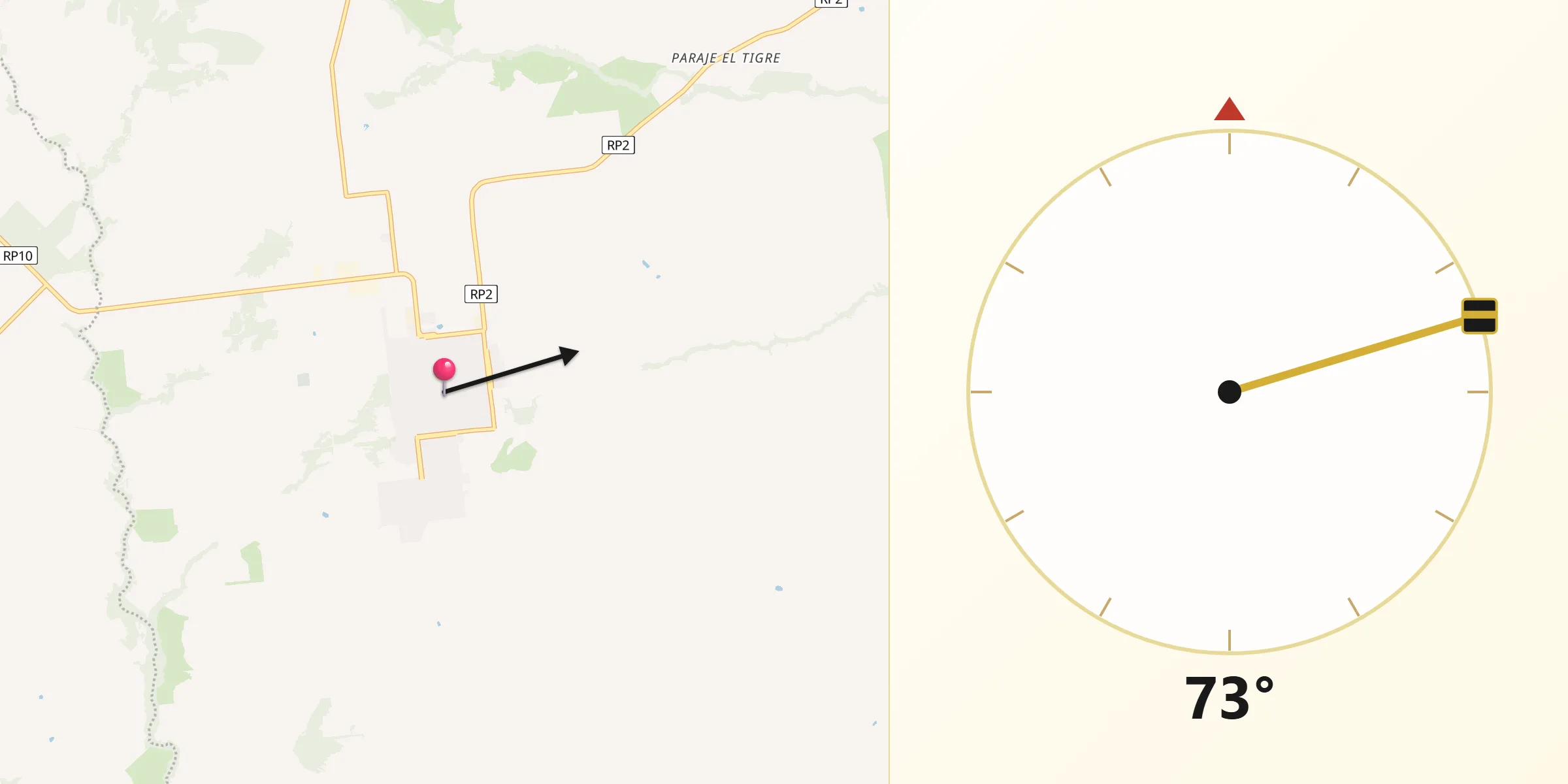 Dirección de la Qibla desde Concepción de la Sierra