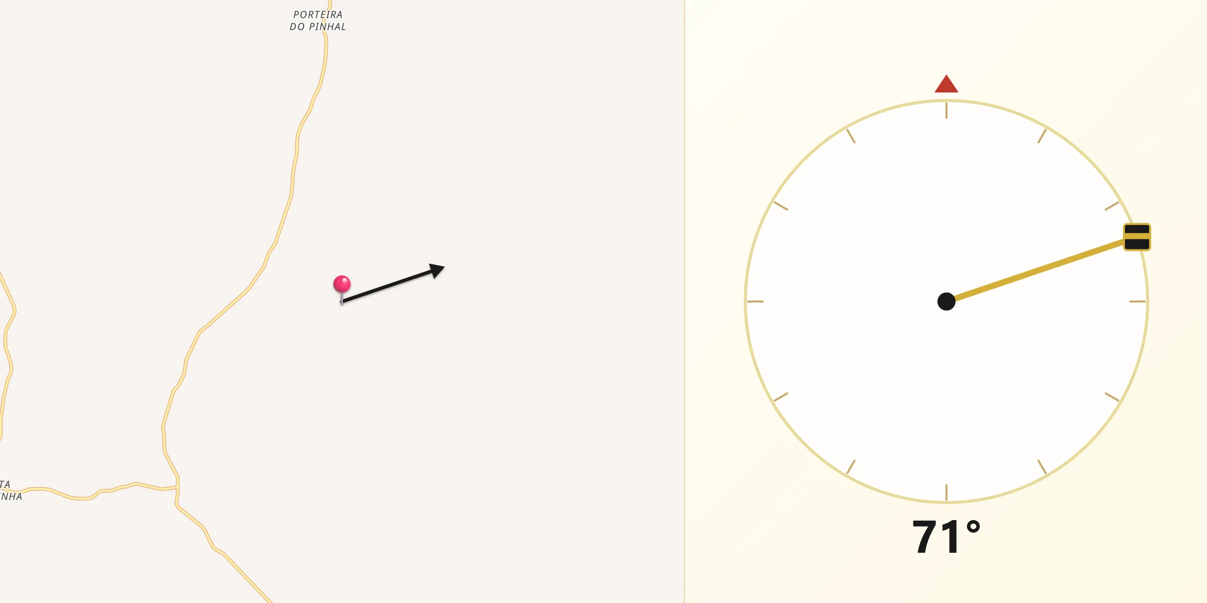 Direção da Qibla a partir de Esmeralda
