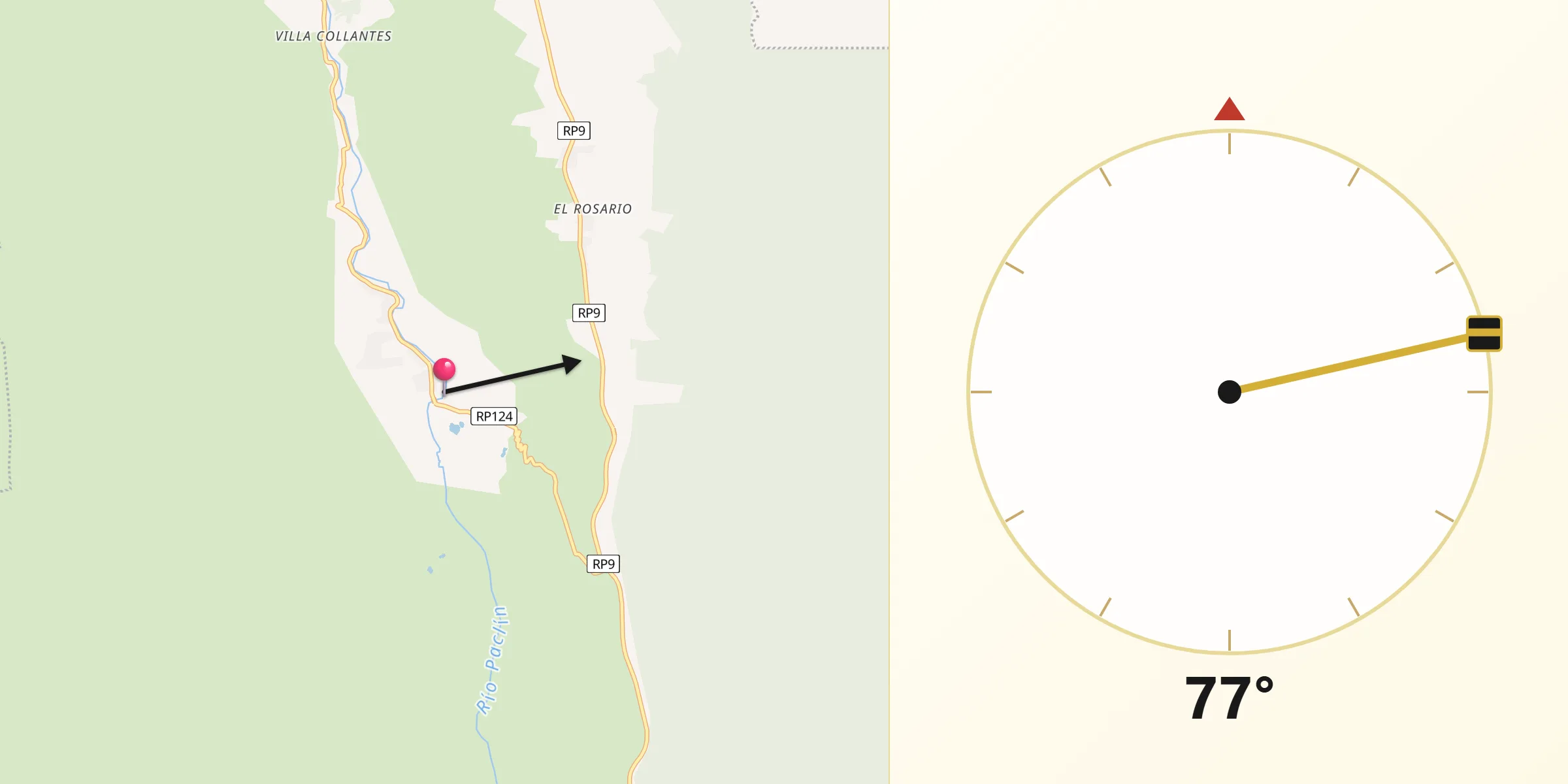 Dirección de la Qibla desde San Antonio