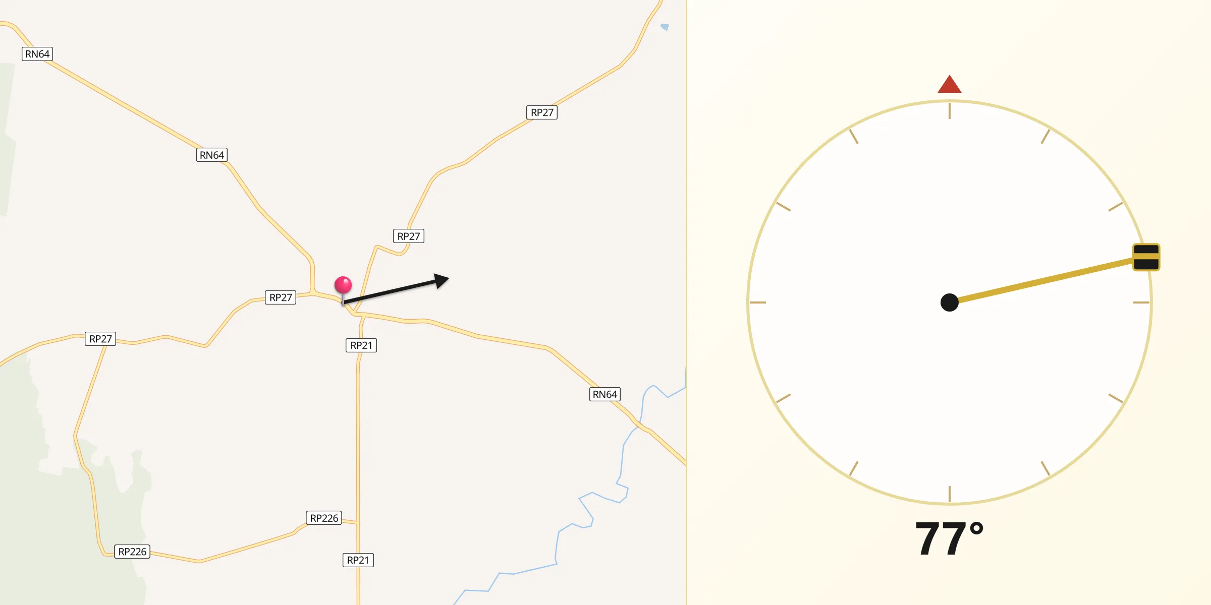 Dirección de la Qibla desde Los Altos