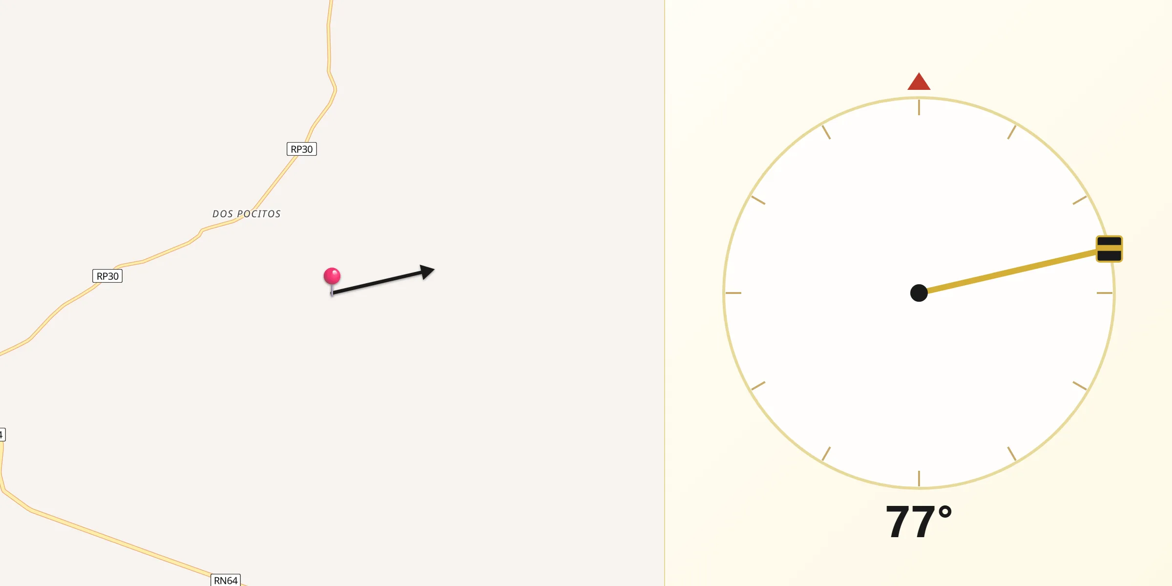 Dirección de la Qibla desde Departamento de Santa Rosa