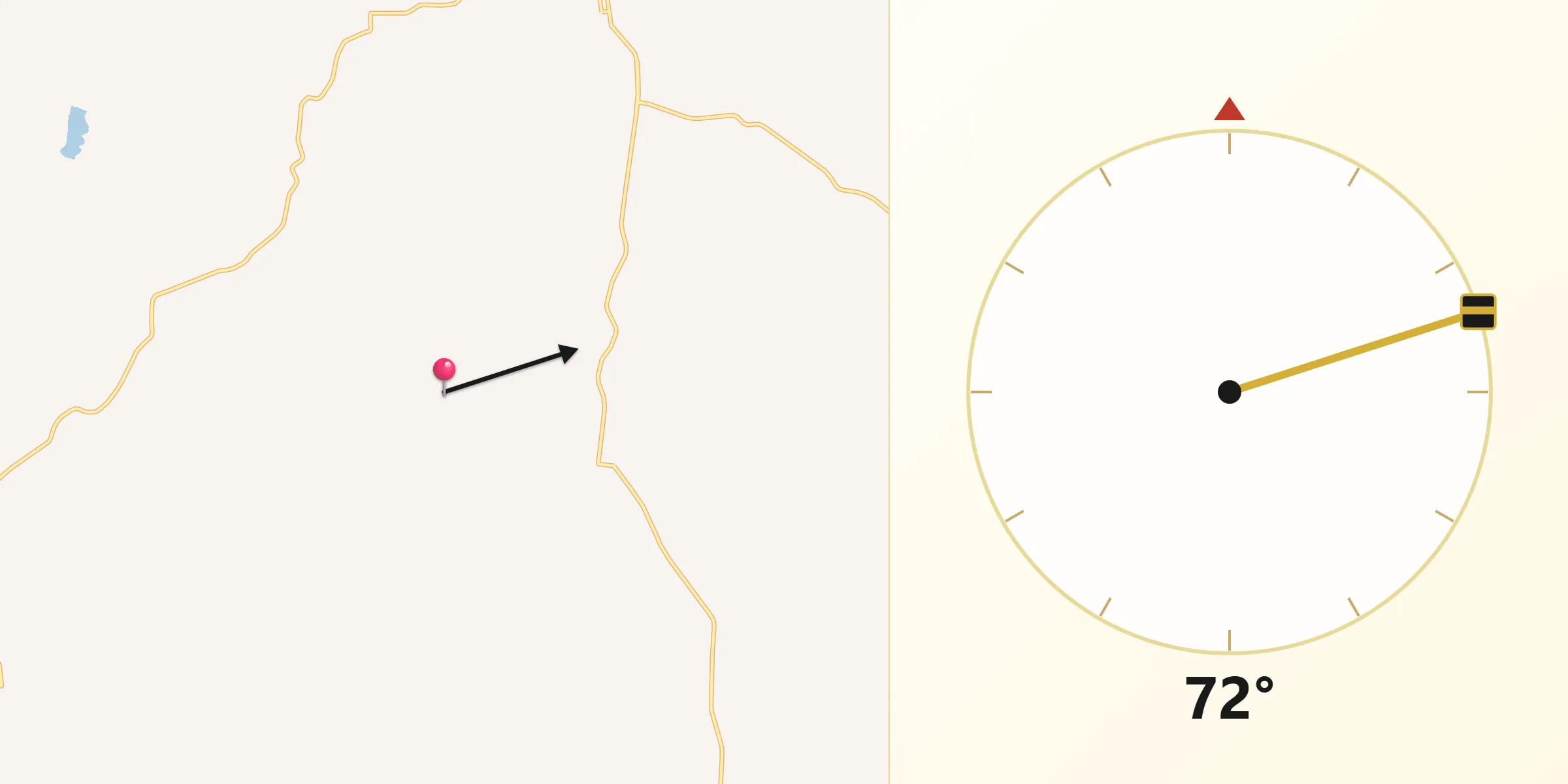Direção da Qibla a partir de Chapada