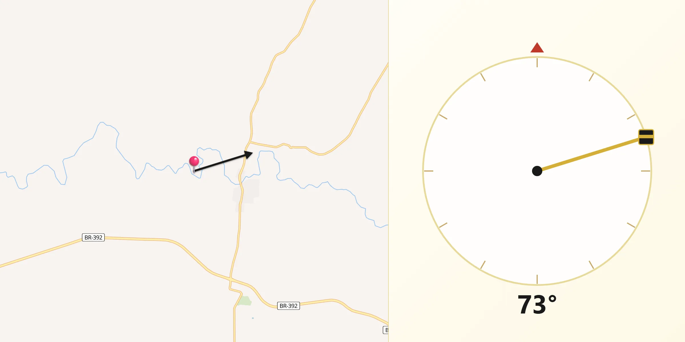 Direção da Qibla a partir de Sete de Setembro