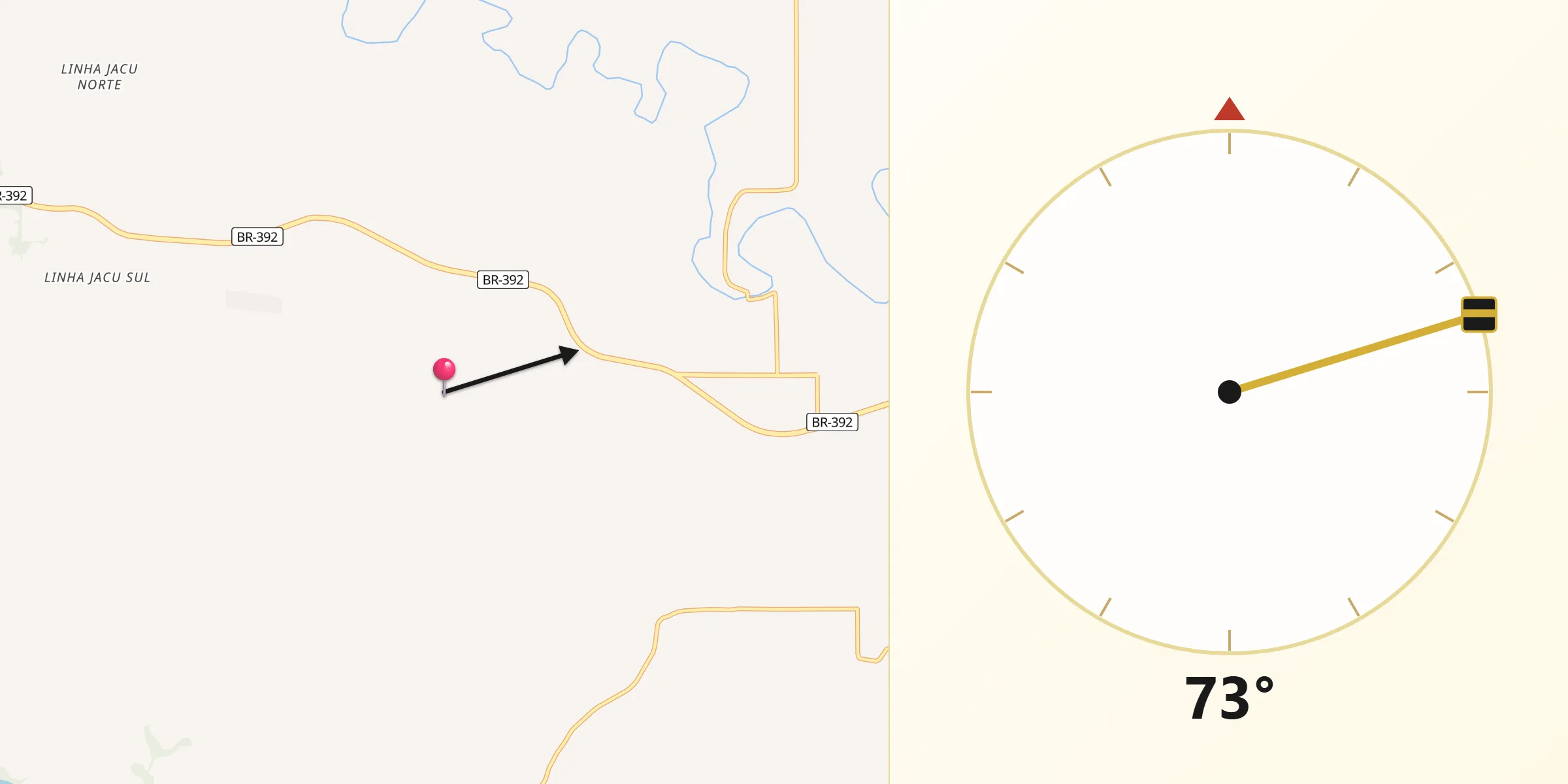 Direção da Qibla a partir de Guarani das Missões