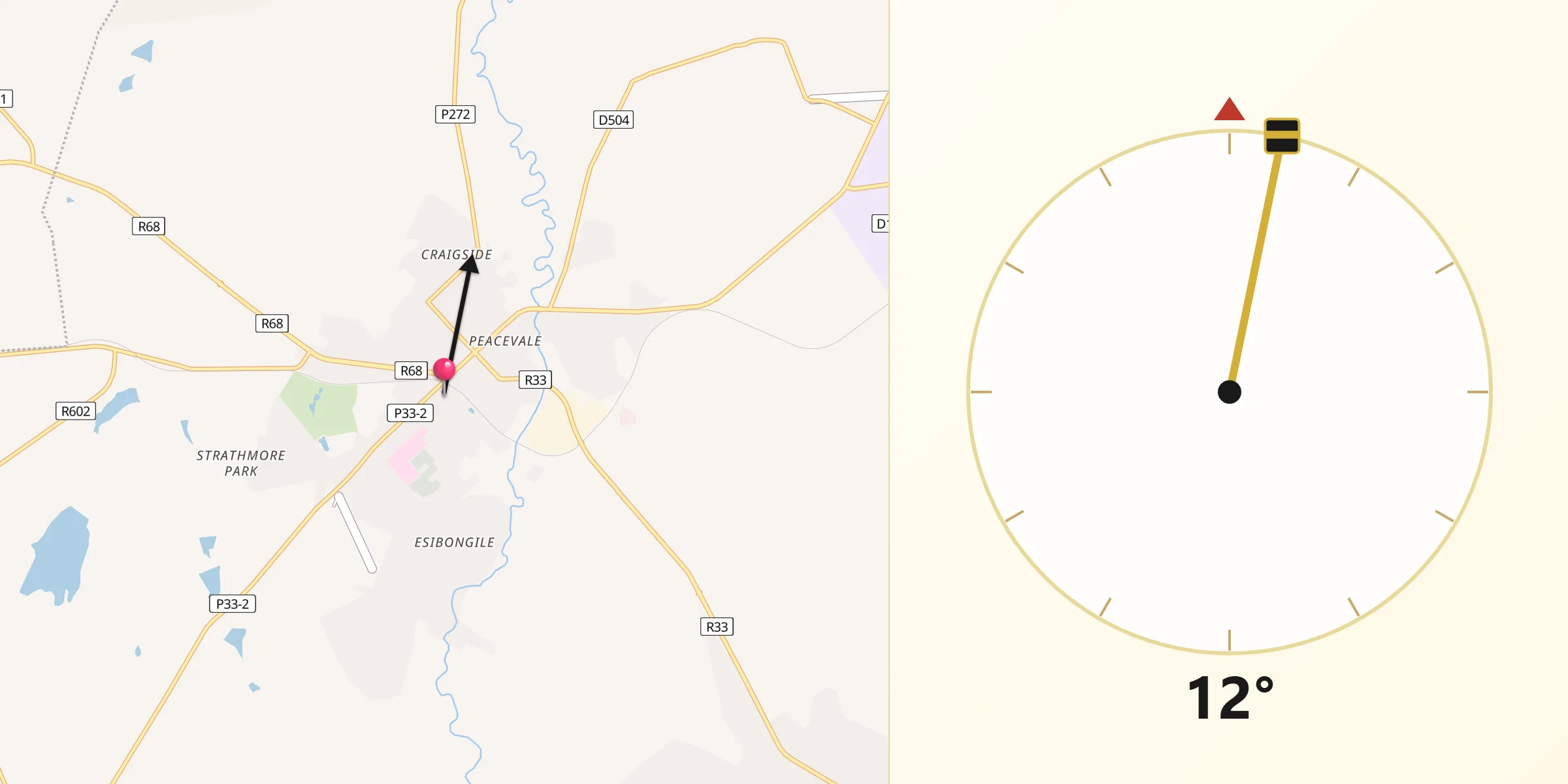 Qibla Direction from Dundee