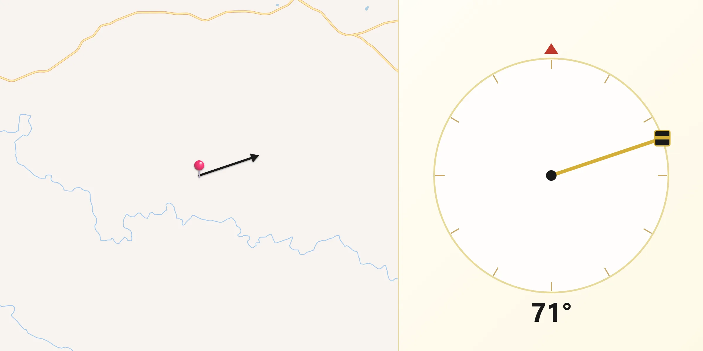 Direção da Qibla a partir de Capão Bonito do Sul