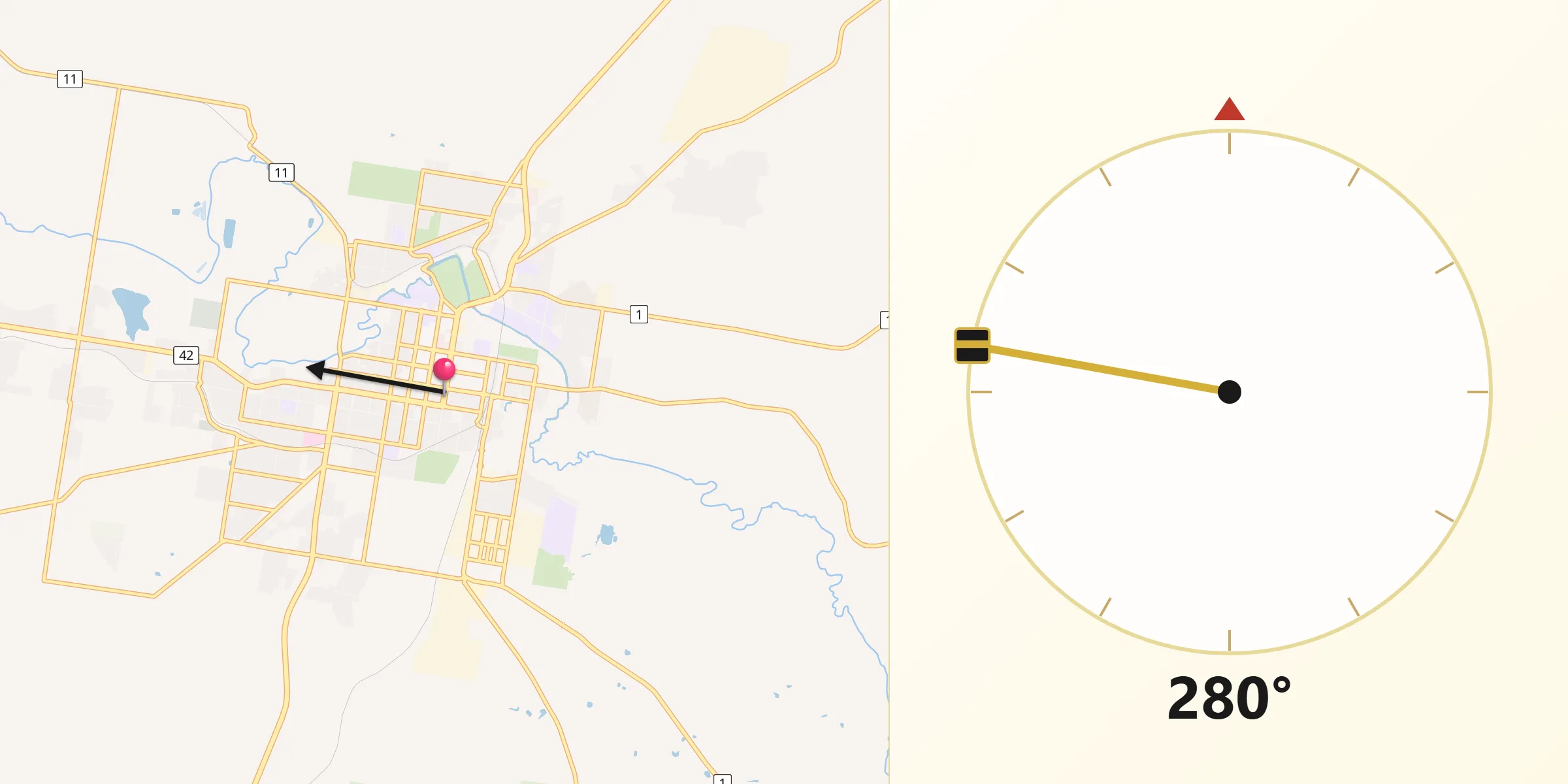 Qibla Direction from Warwick