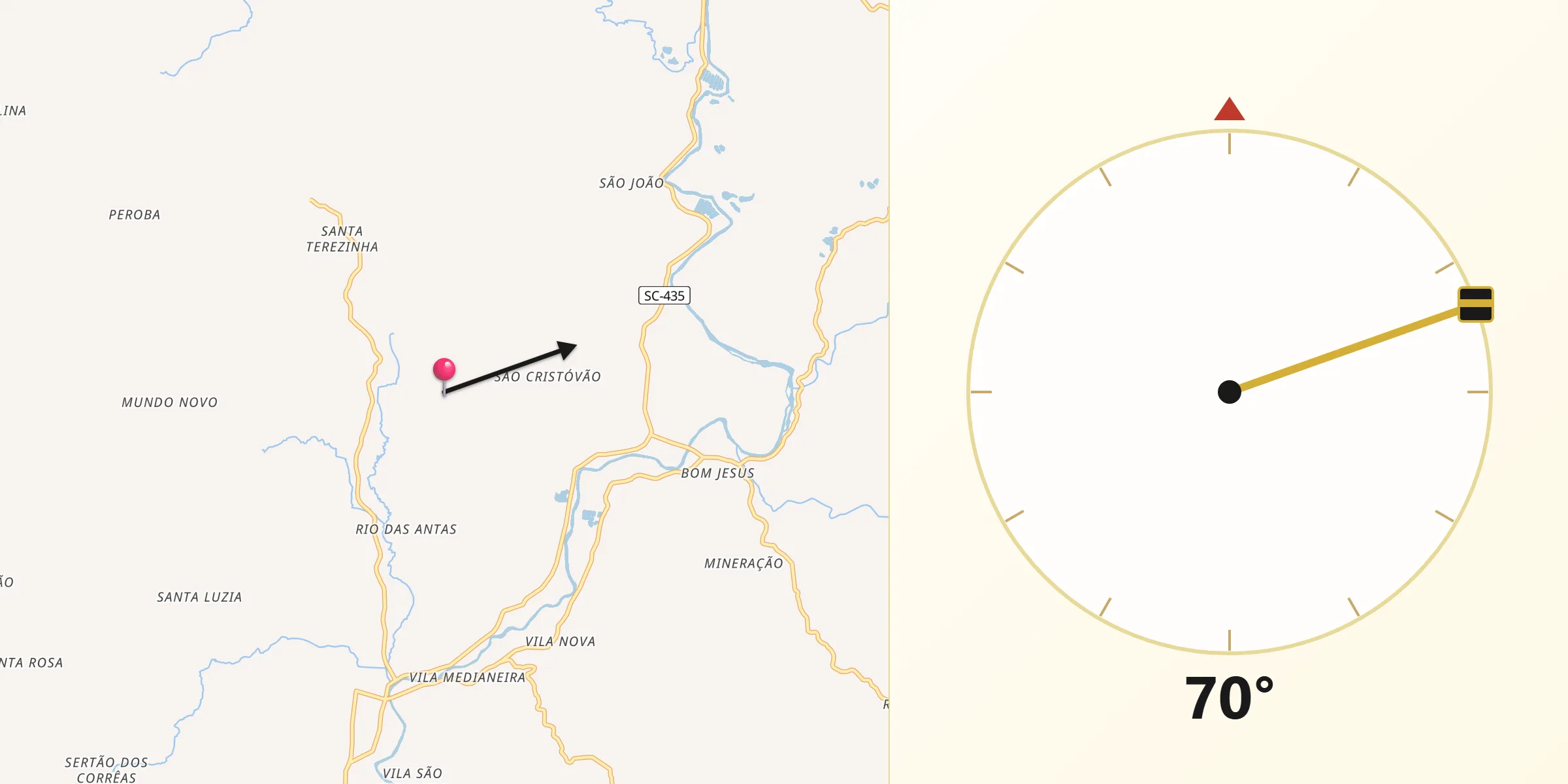 Direção da Qibla a partir de Armazém