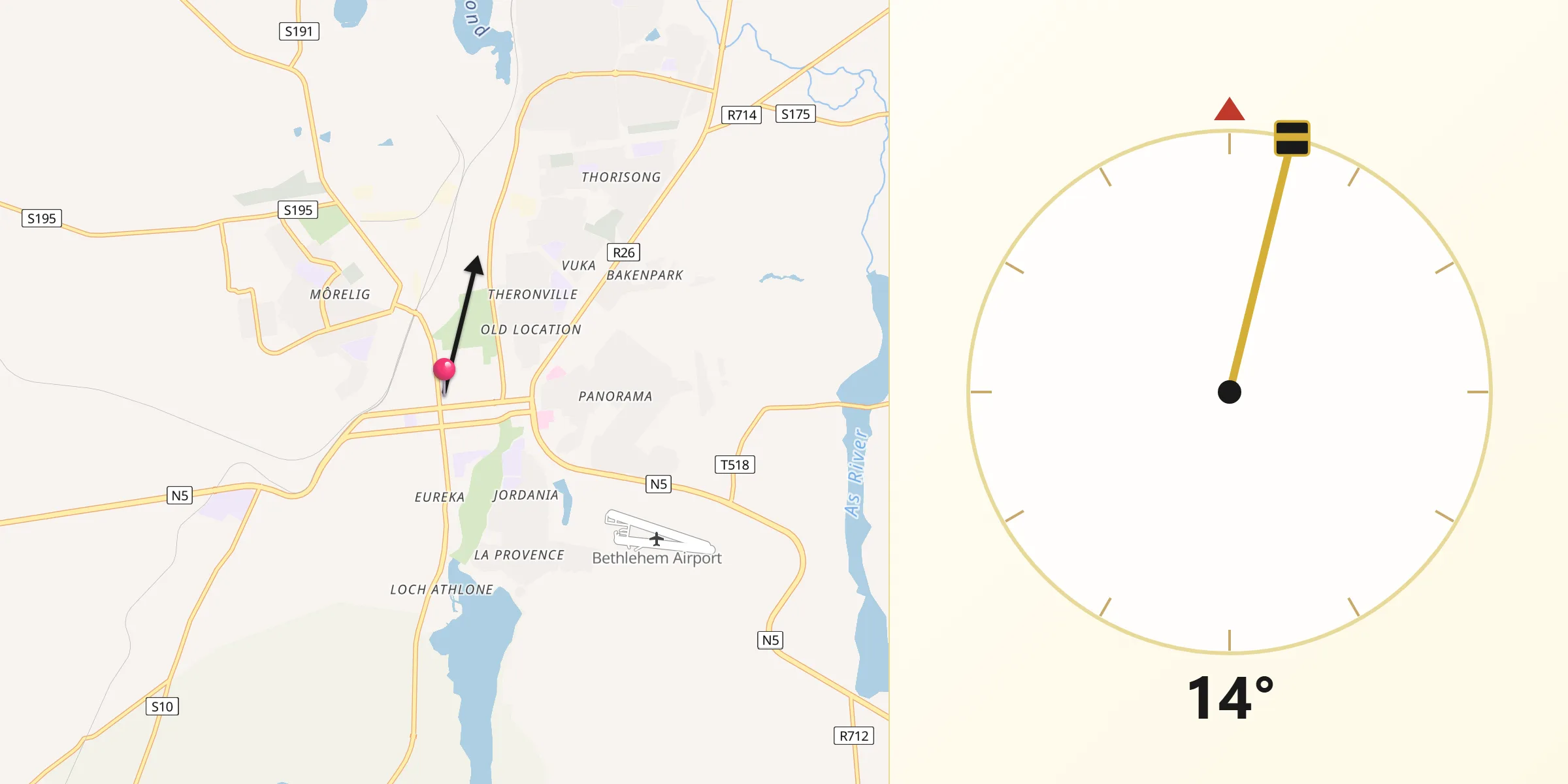 Qibla Direction from Bethlehem